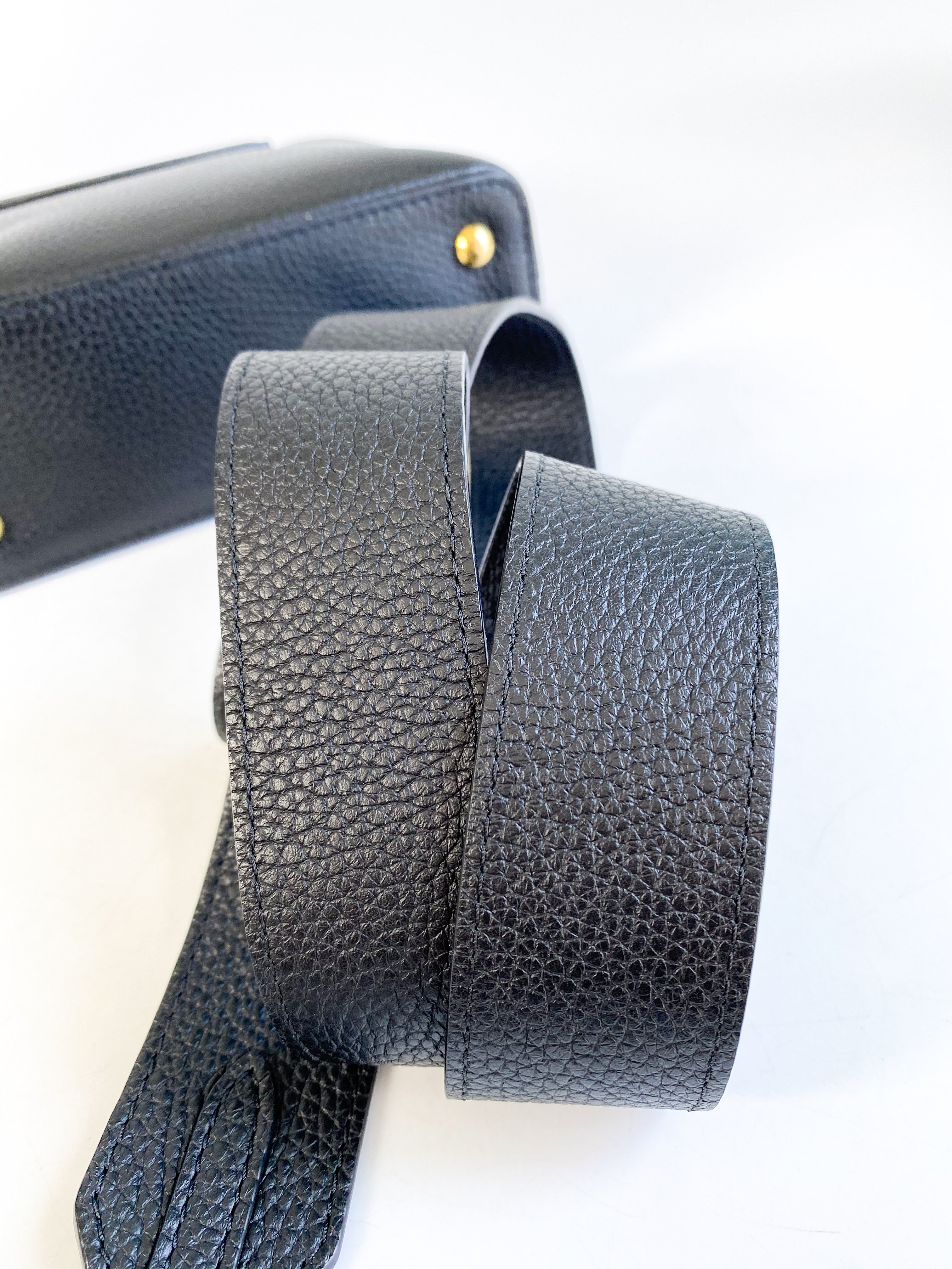 Louis Vuitton Capucines Mini Black Taurillon Leather Bag (Date Code: AR0291)