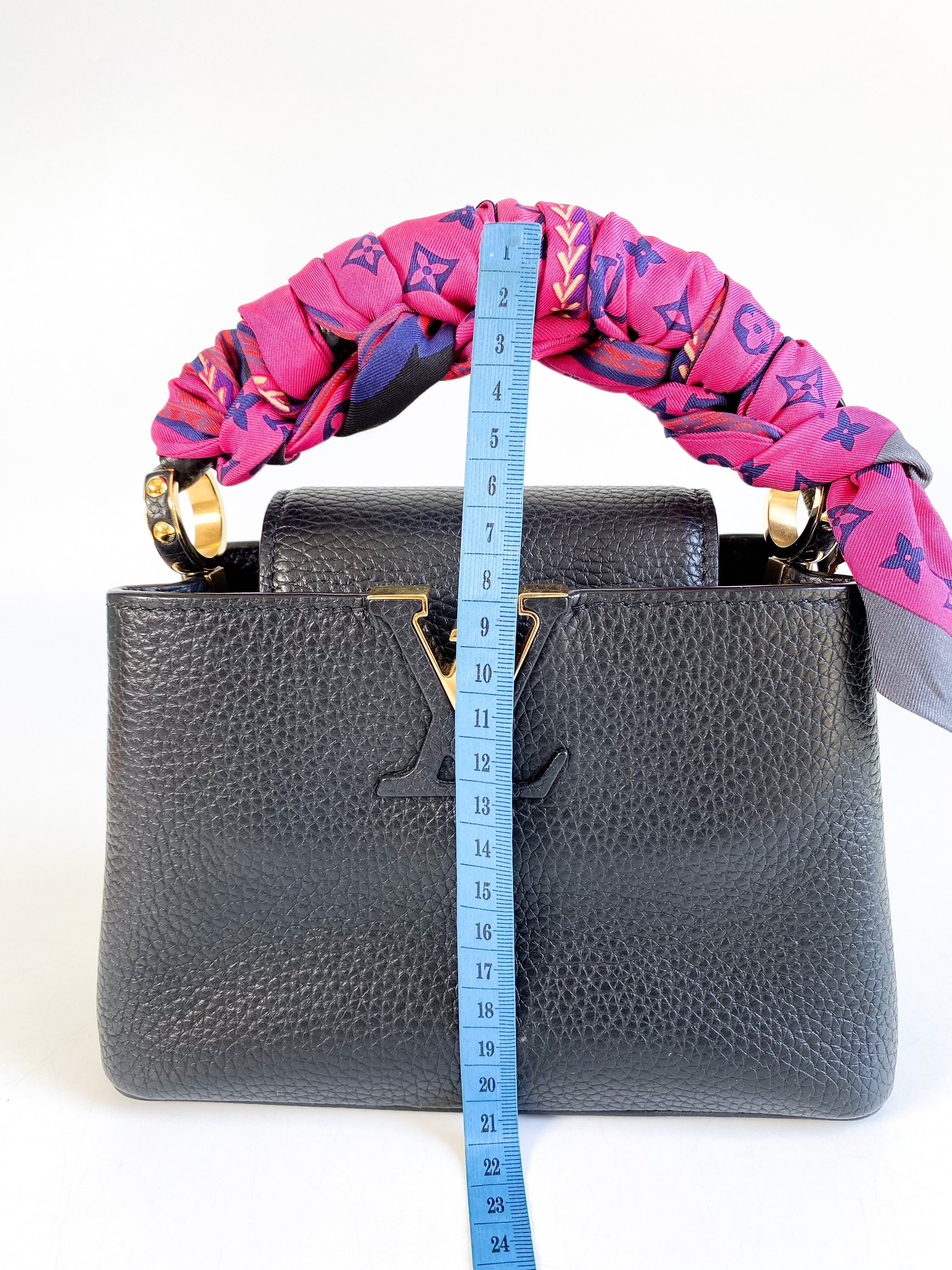 Louis Vuitton Capucines Mini Black Taurillon Leather Bag (Date Code: AR0291)
