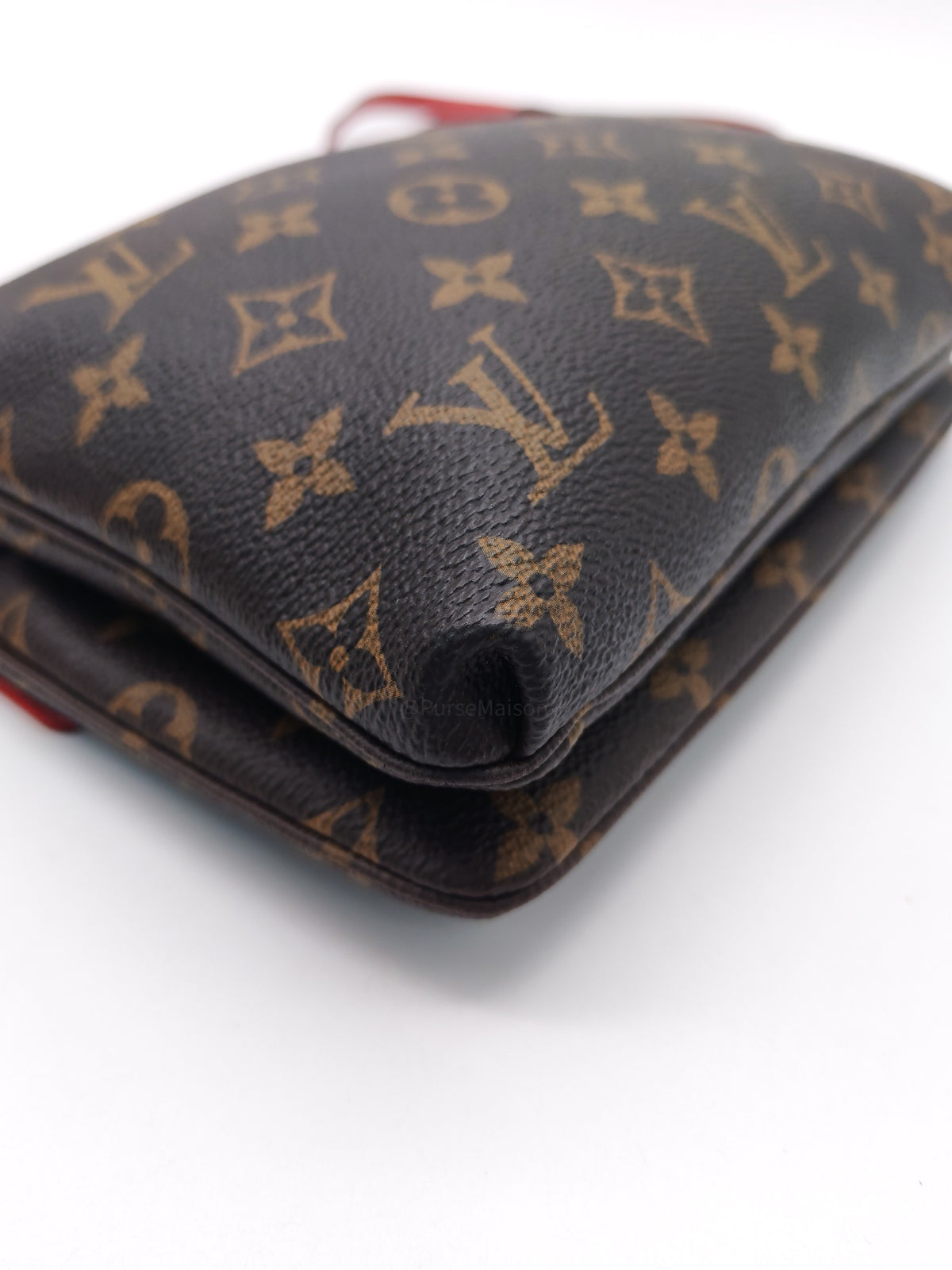 Louis Vuitton Cerise Twice Pochette Bag in Red Leather with Monogram Canvas (Date Code: AR4125) | Purse Maison Luxury Bags Shop
