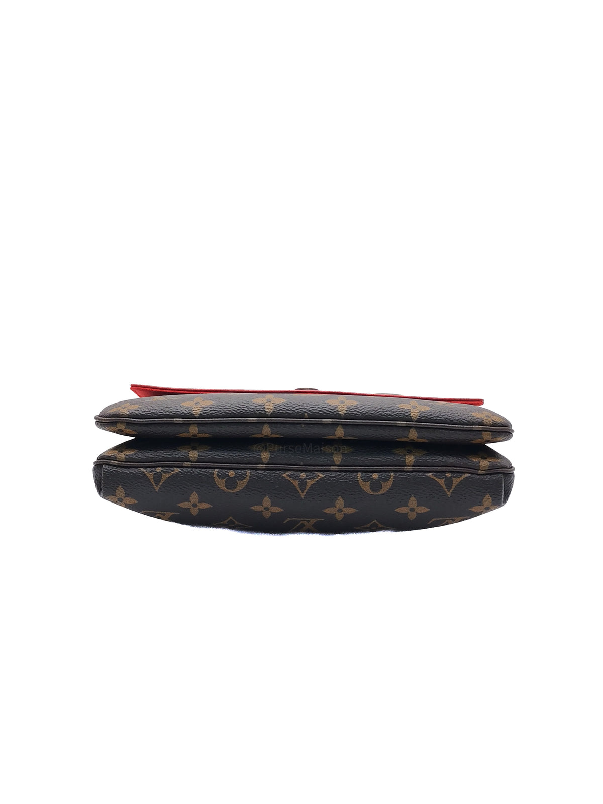 Louis Vuitton Cerise Twice Pochette Bag in Red Leather with Monogram Canvas (Date Code: AR4125) | Purse Maison Luxury Bags Shop