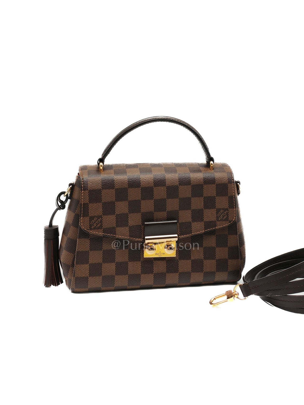Croisette In Damier Ebene Canvas & Gold Hardware (Datecode: TR4147) | Purse Maison Luxury Bags Shop