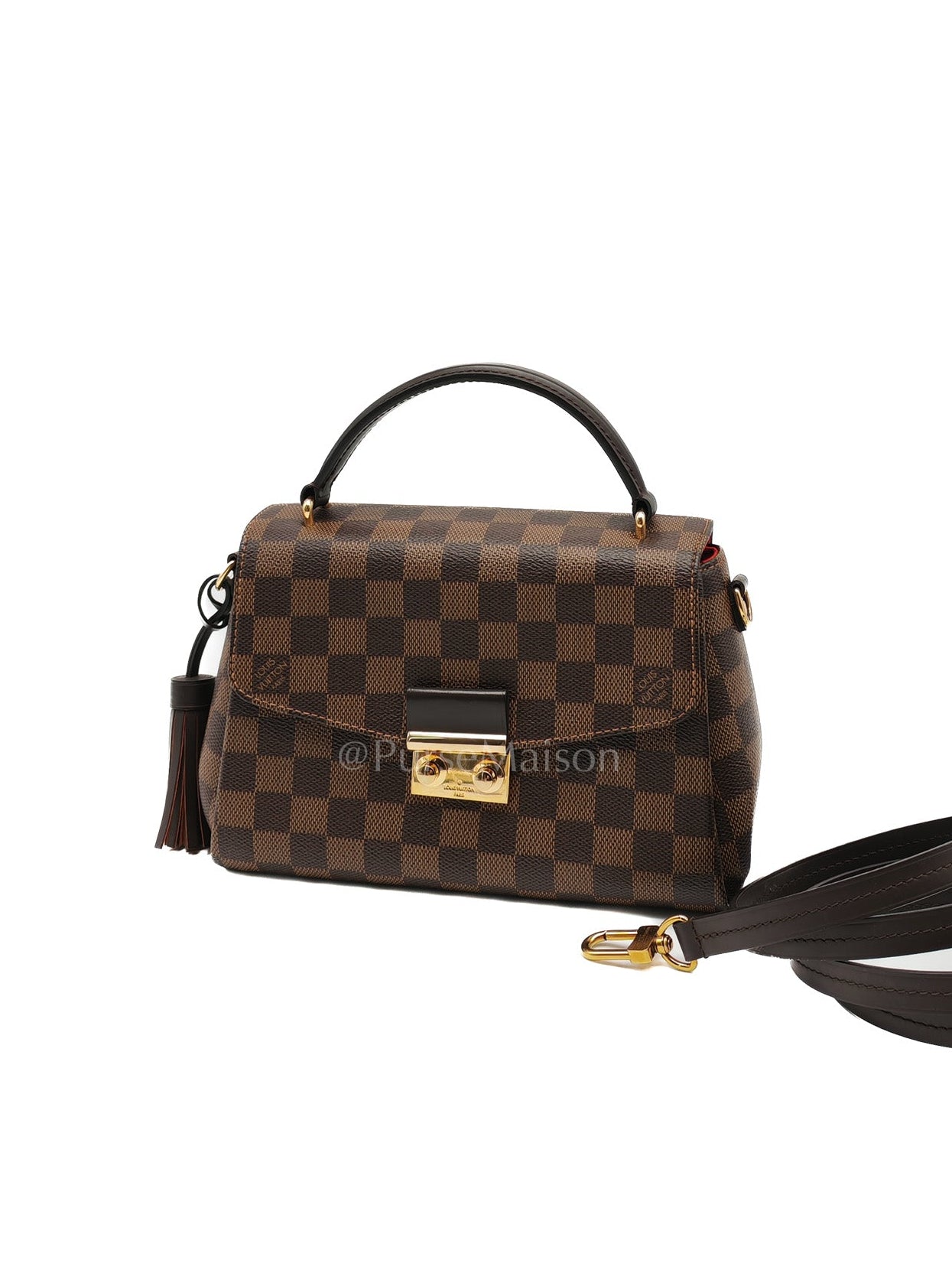 Croisette In Damier Ebene Canvas & Gold Hardware (Datecode: TR4147) | Purse Maison Luxury Bags Shop