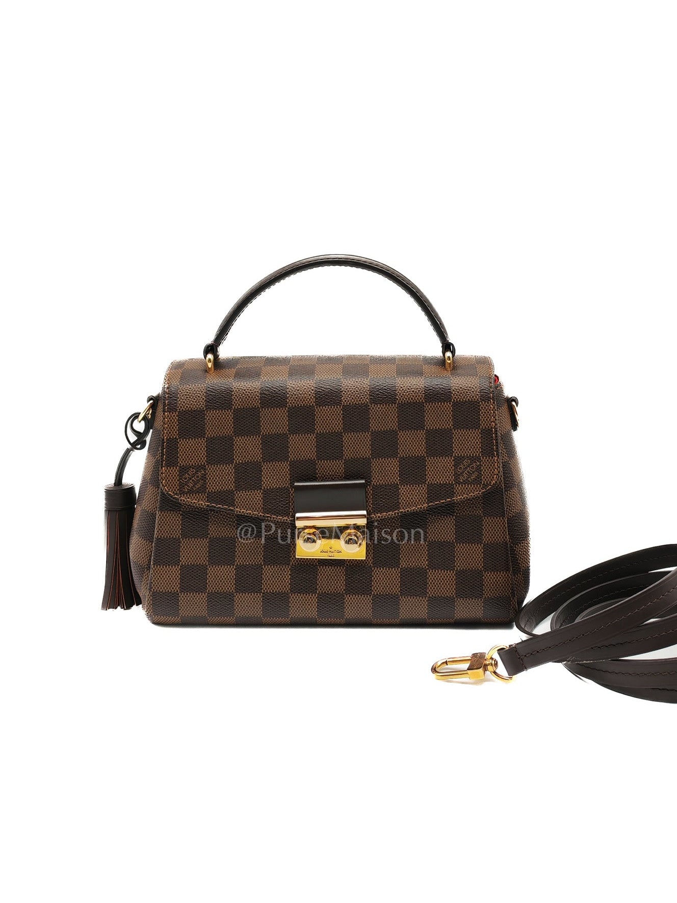 Croisette In Damier Ebene Canvas & Gold Hardware (Datecode: TR4147) | Purse Maison Luxury Bags Shop