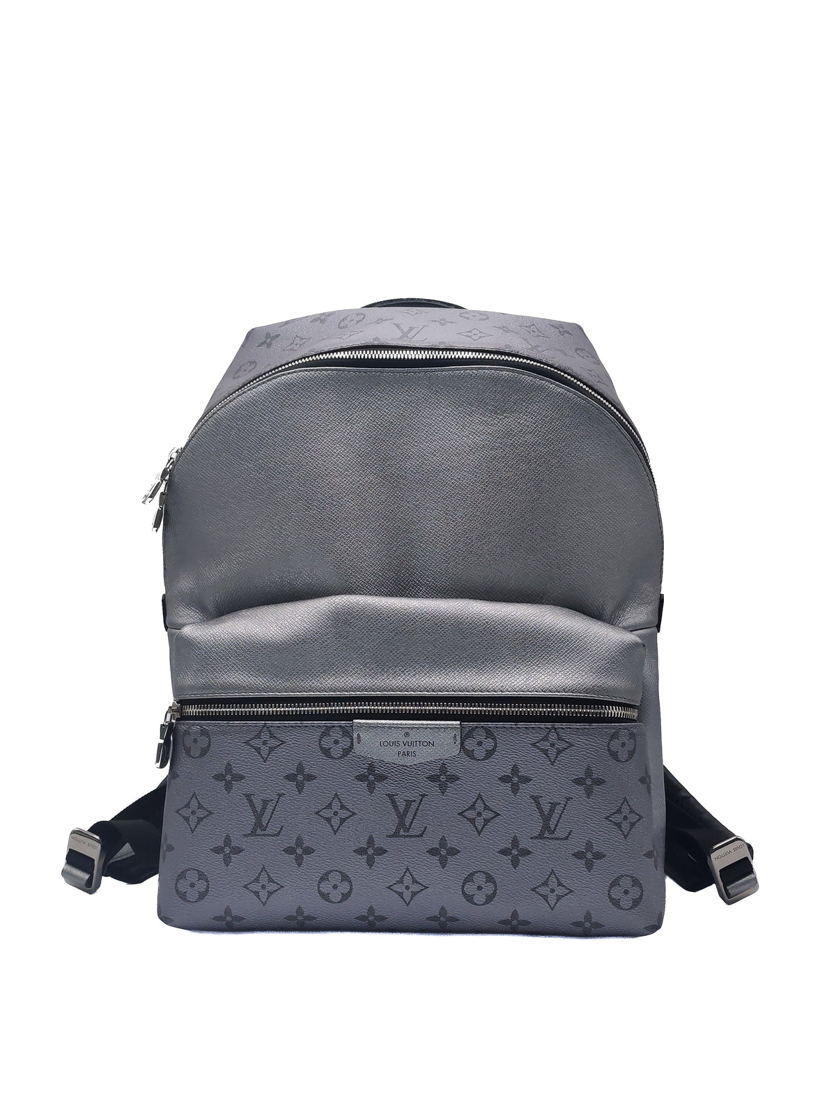 Louis Vuitton Discovery Backpack PM in Sleek Silver Metallic Grey Monogram Canvas and Silver Hardware Mircochip | Purse Maison Luxury Bags Shop