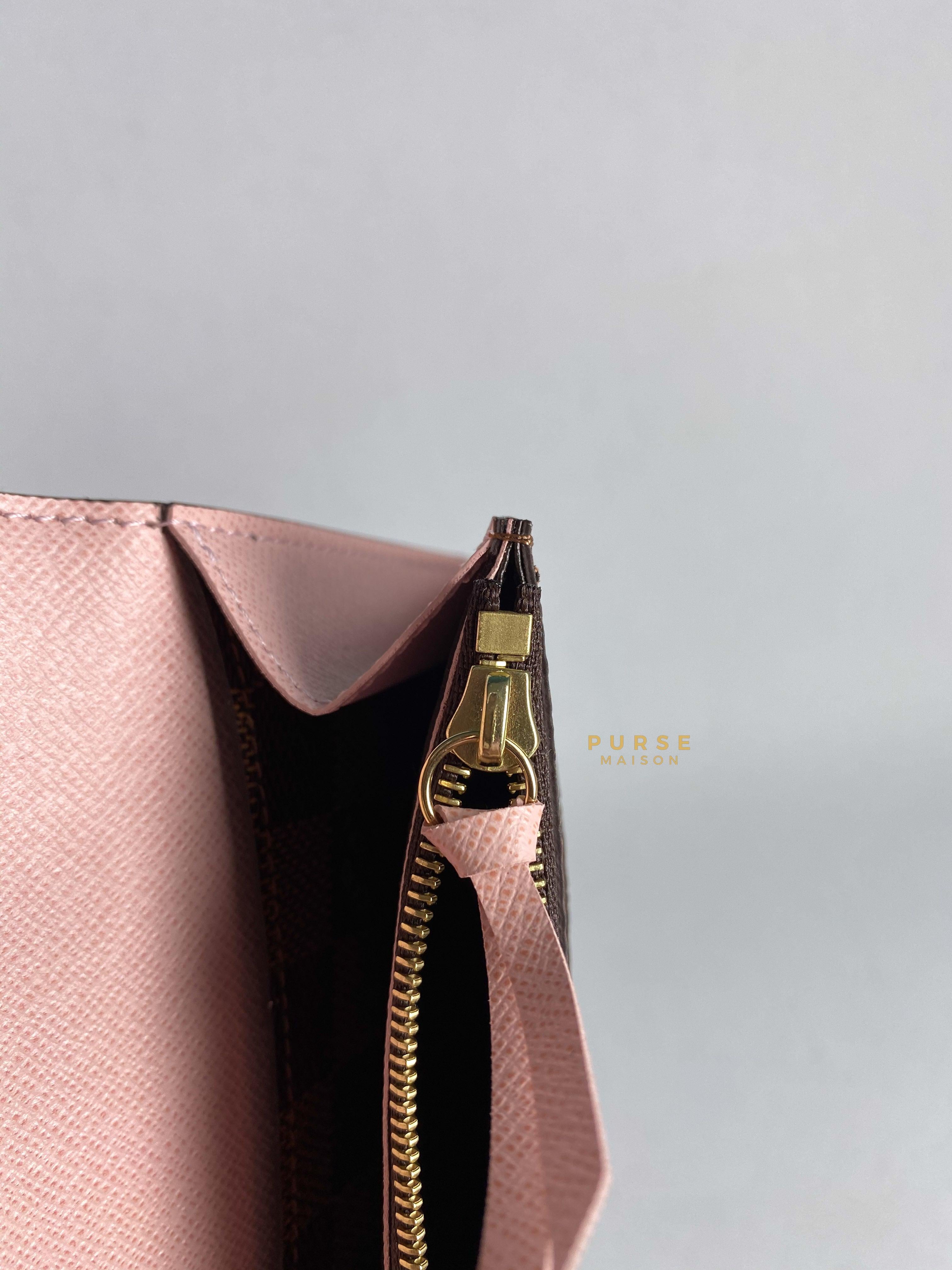 Louis Vuitton Emilie Wallet in Monogram Canvas and Rose Ballerine (Microchip) | Purse Maison Luxury Bags Shop