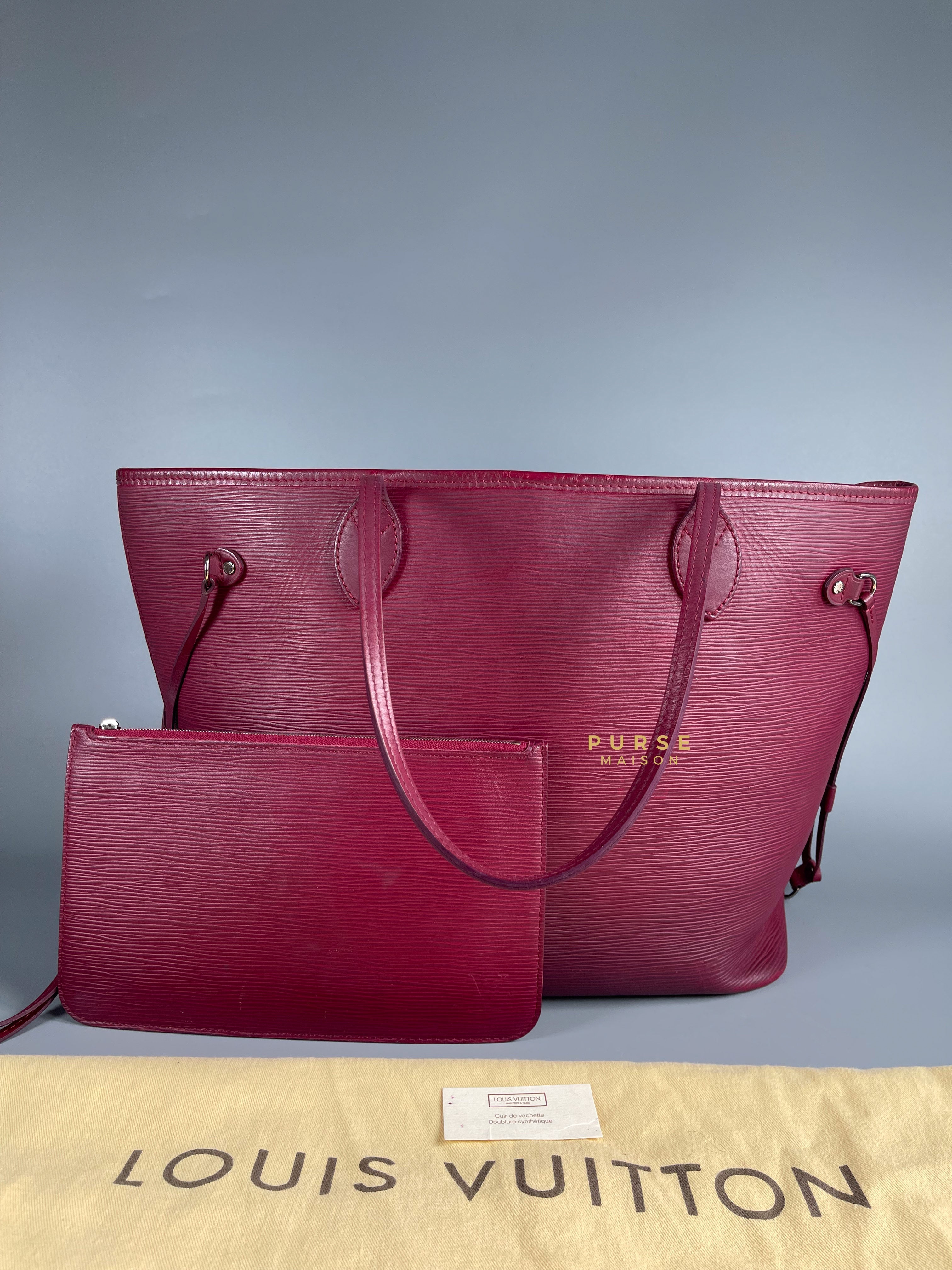 Louis Vuitton Epi Leather Neverfull Bag in Fuchsia (Date Code: FL2133) | Purse Maison Luxury Bags Shop