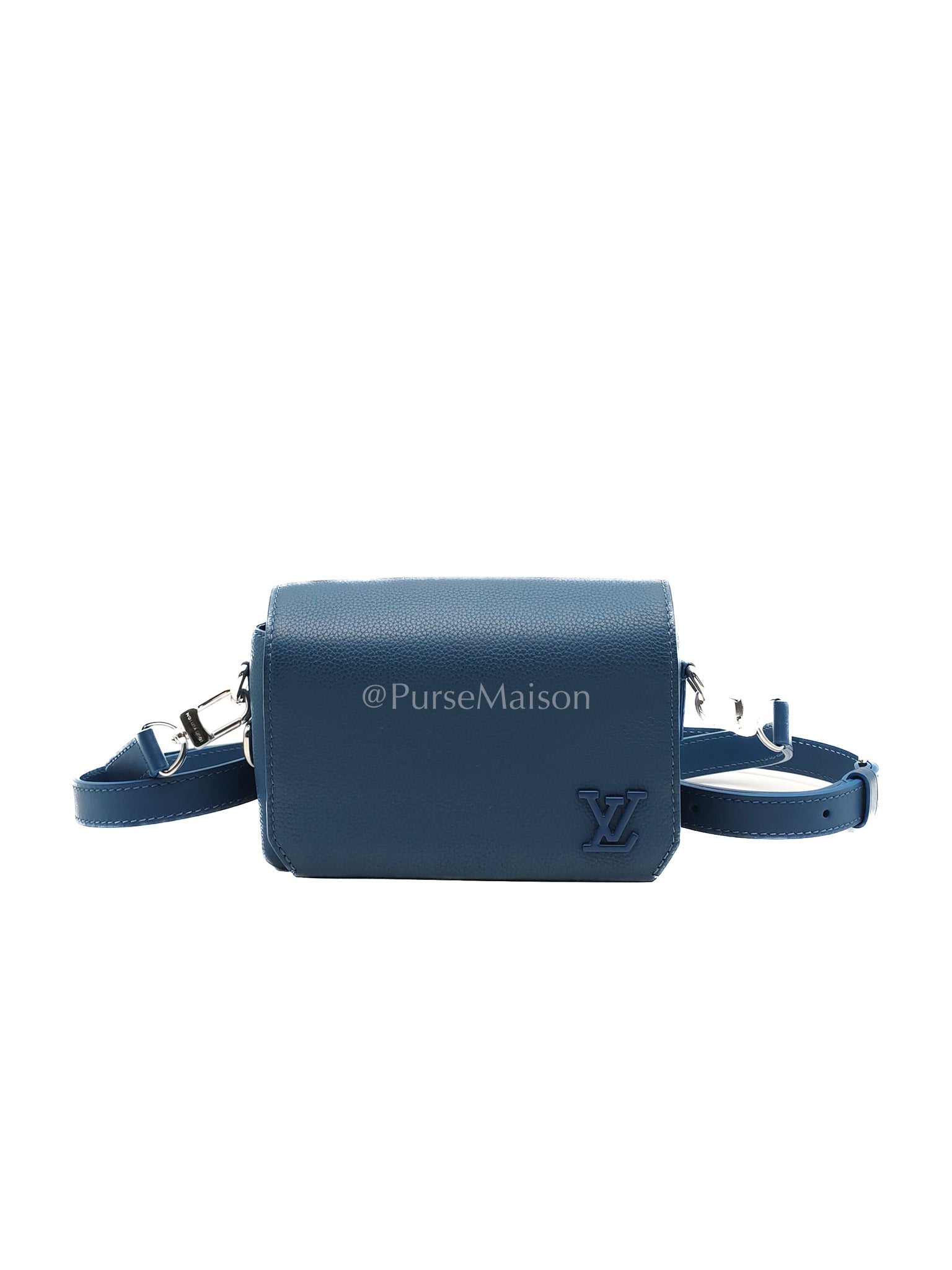 Louis Vuitton Fastline Wearable Wallet in Atlantic Blue Cowhide Leather and Silver Hardware Microchip | Purse Maison Luxury Bags Shop
