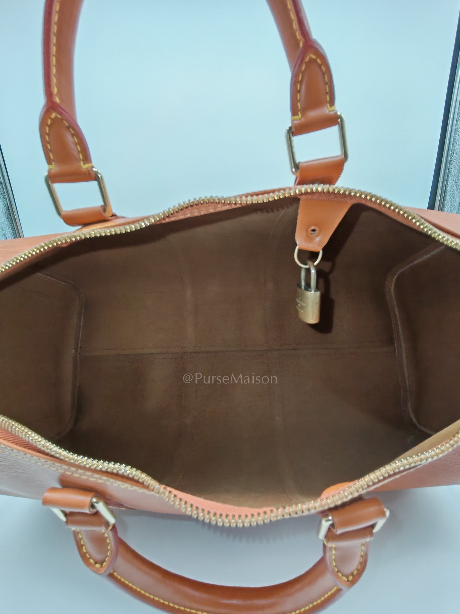 Keepall 50 Duffle Bag in Brown Epi Leather | Purse Maison Luxury Bags Shop