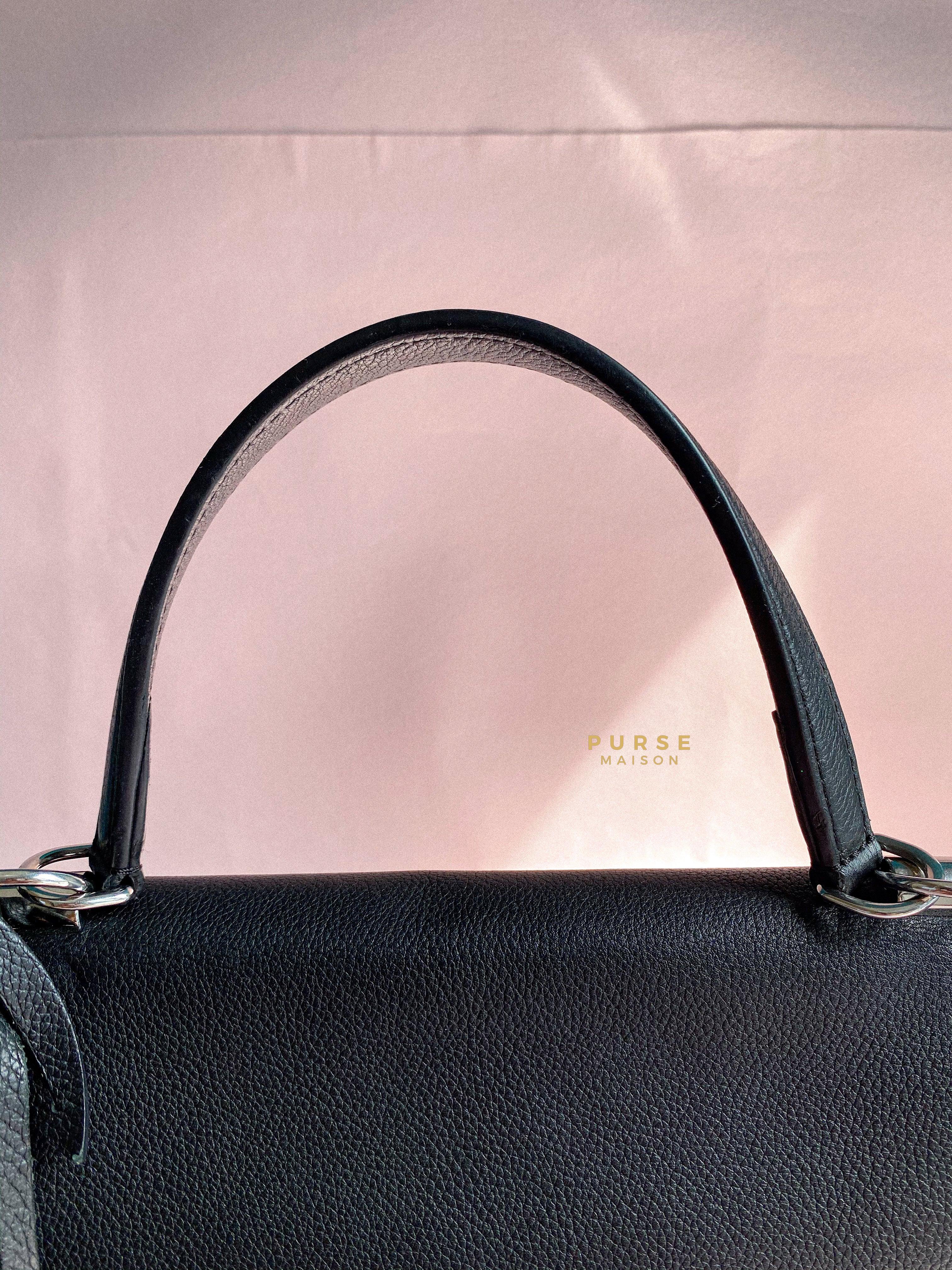 Louis Vuitton Lockme II Bag in Black Calfskin Leather (Date code: FL0127) | Purse Maison Luxury Bags Shop