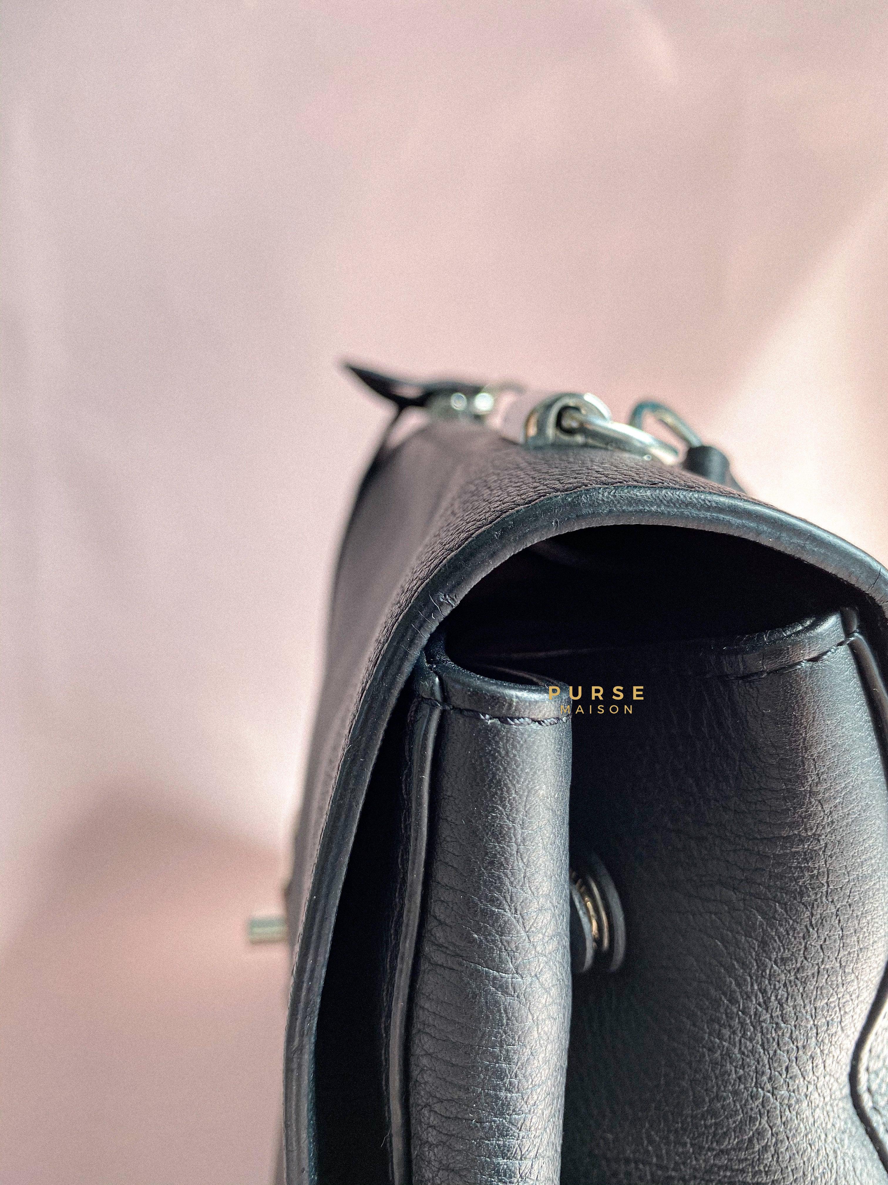 Louis Vuitton Lockme II Bag in Black Calfskin Leather (Date code: FL0127) | Purse Maison Luxury Bags Shop