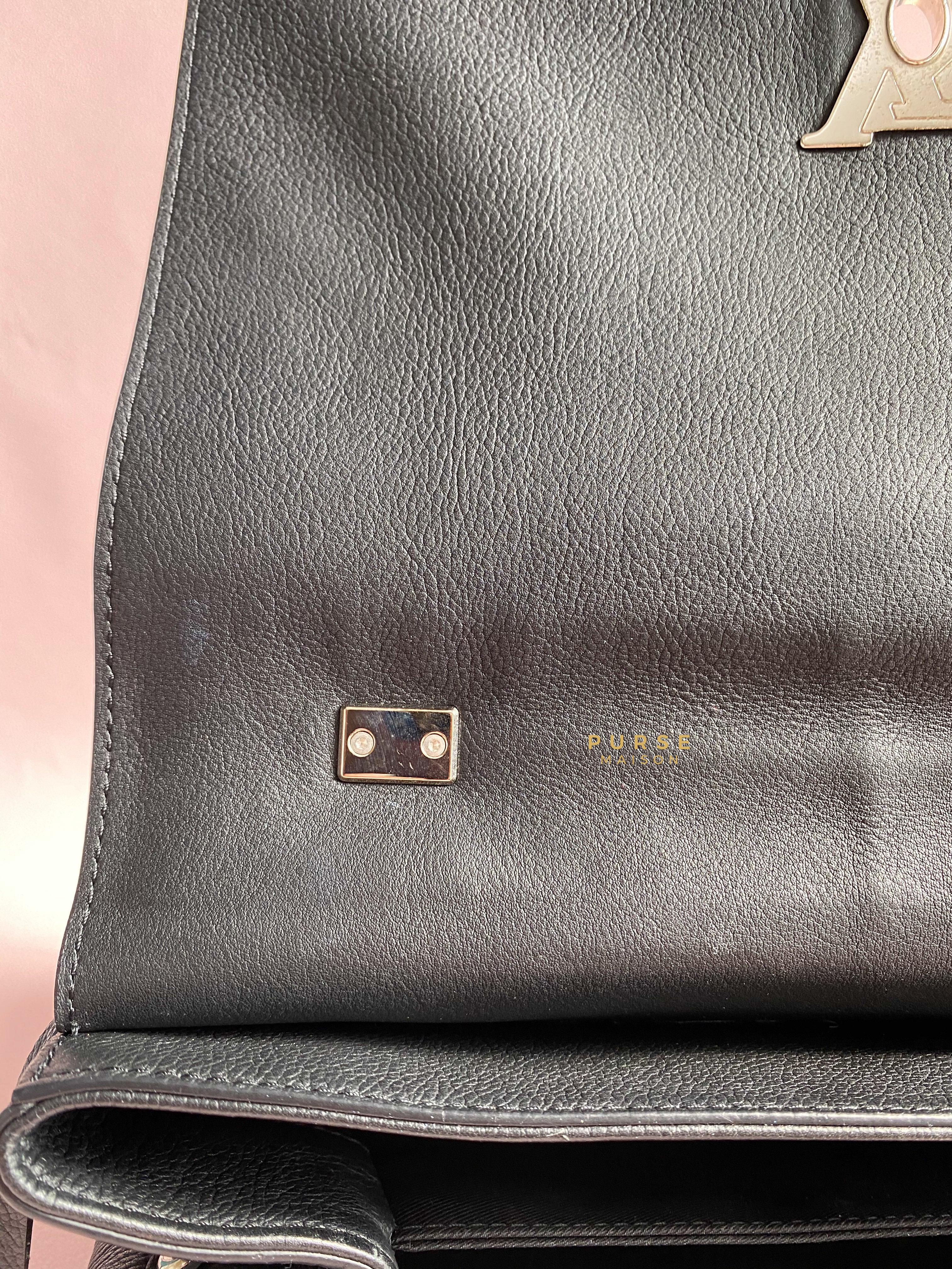 Louis Vuitton Lockme II Bag in Black Calfskin Leather (Date code: FL0127) | Purse Maison Luxury Bags Shop