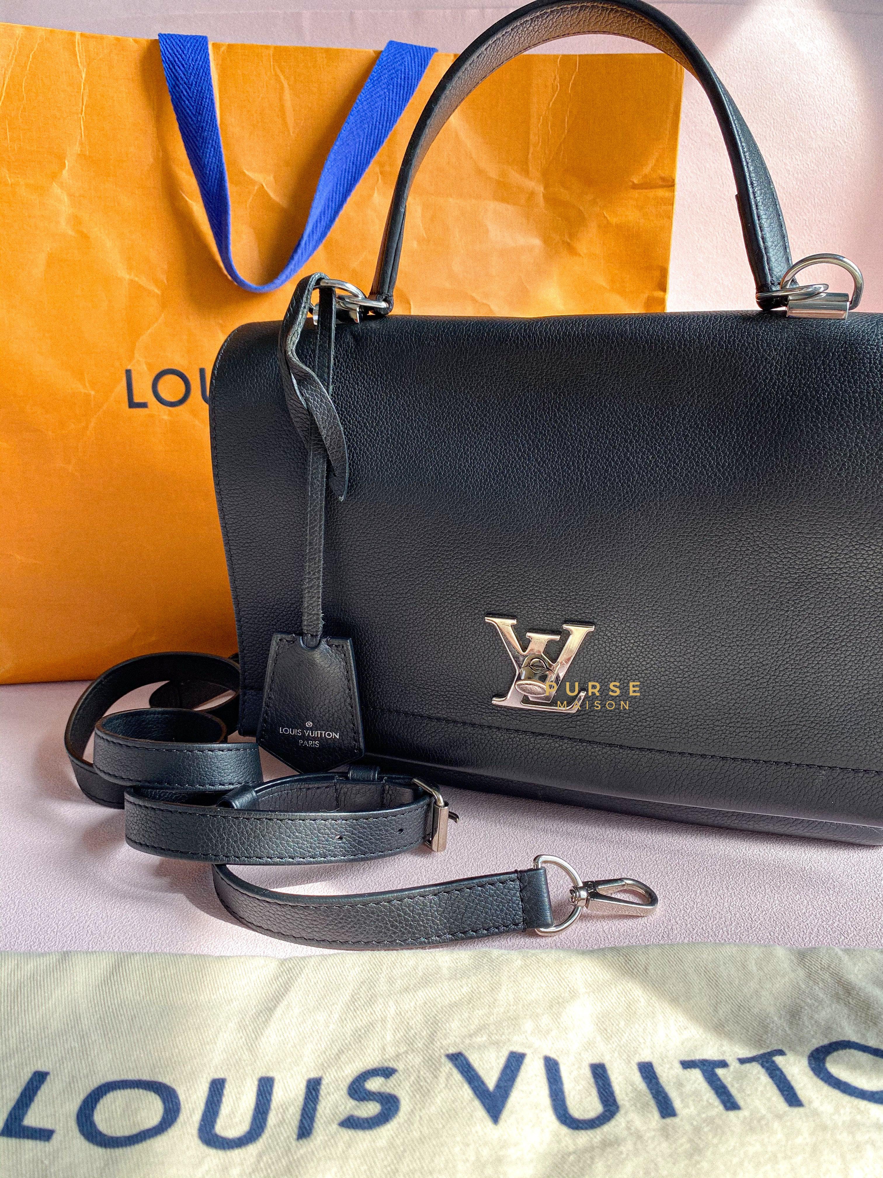Louis Vuitton Lockme II Bag in Black Calfskin Leather (Date code: FL0127) | Purse Maison Luxury Bags Shop