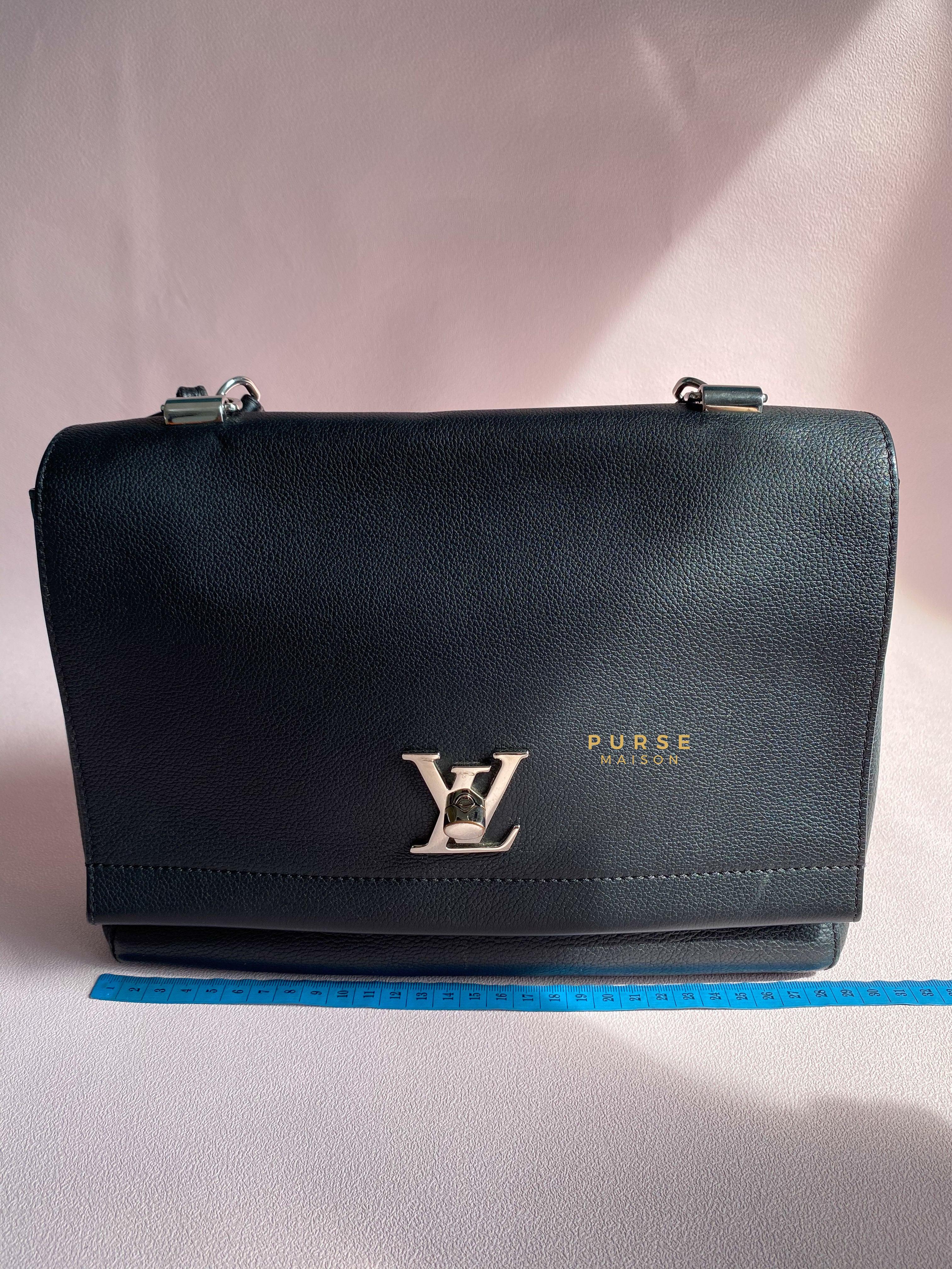 Louis Vuitton Lockme II Bag in Black Calfskin Leather (Date code: FL0127) | Purse Maison Luxury Bags Shop