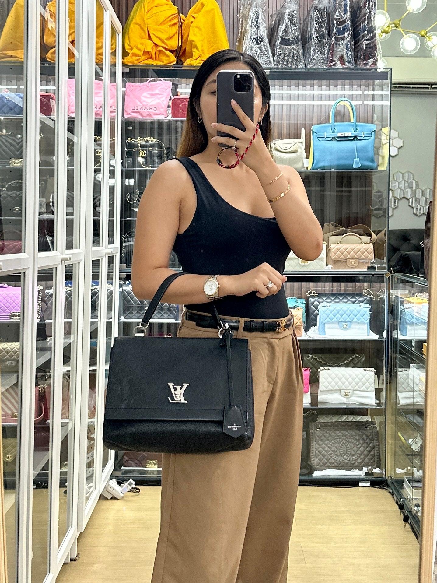 Louis Vuitton Lockme II Bag in Black Calfskin Leather (Date code: FL0127) | Purse Maison Luxury Bags Shop
