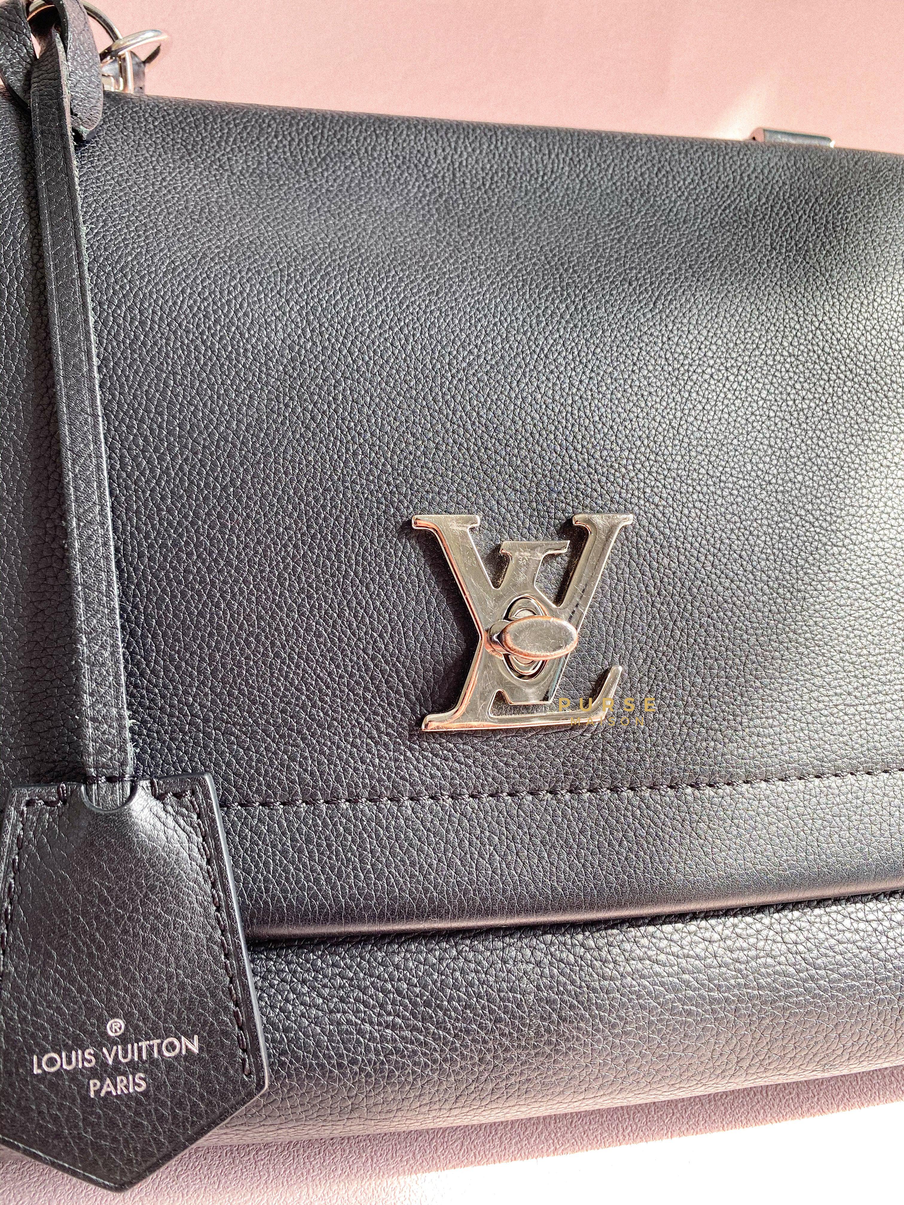 Louis Vuitton Lockme II Bag in Black Calfskin Leather (Date code: FL0127) | Purse Maison Luxury Bags Shop
