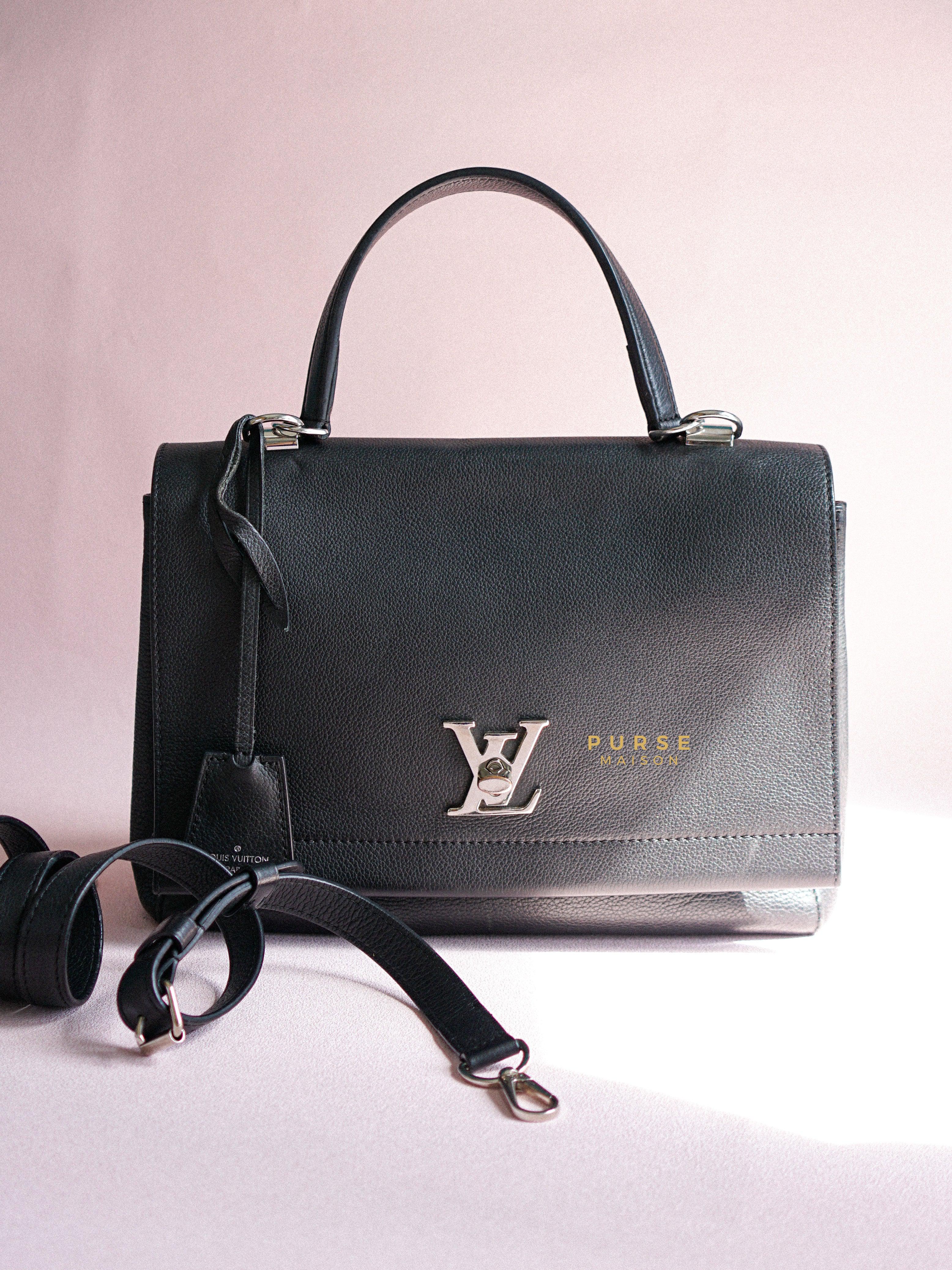 Louis Vuitton Lockme II Bag in Black Calfskin Leather (Date code: FL0127) | Purse Maison Luxury Bags Shop
