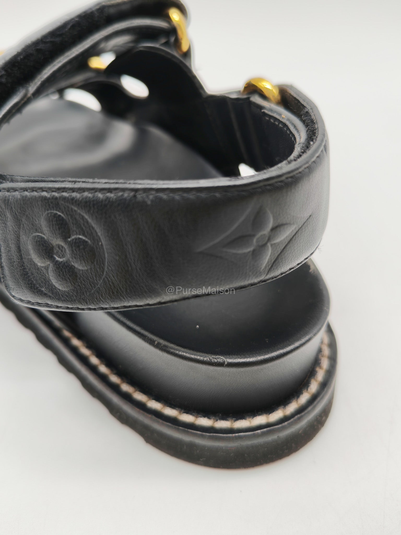 LV Logo Chain Monogram Flat Comfort Sandals Size 36EU (23cm) | Purse Maison Luxury Bags Shop