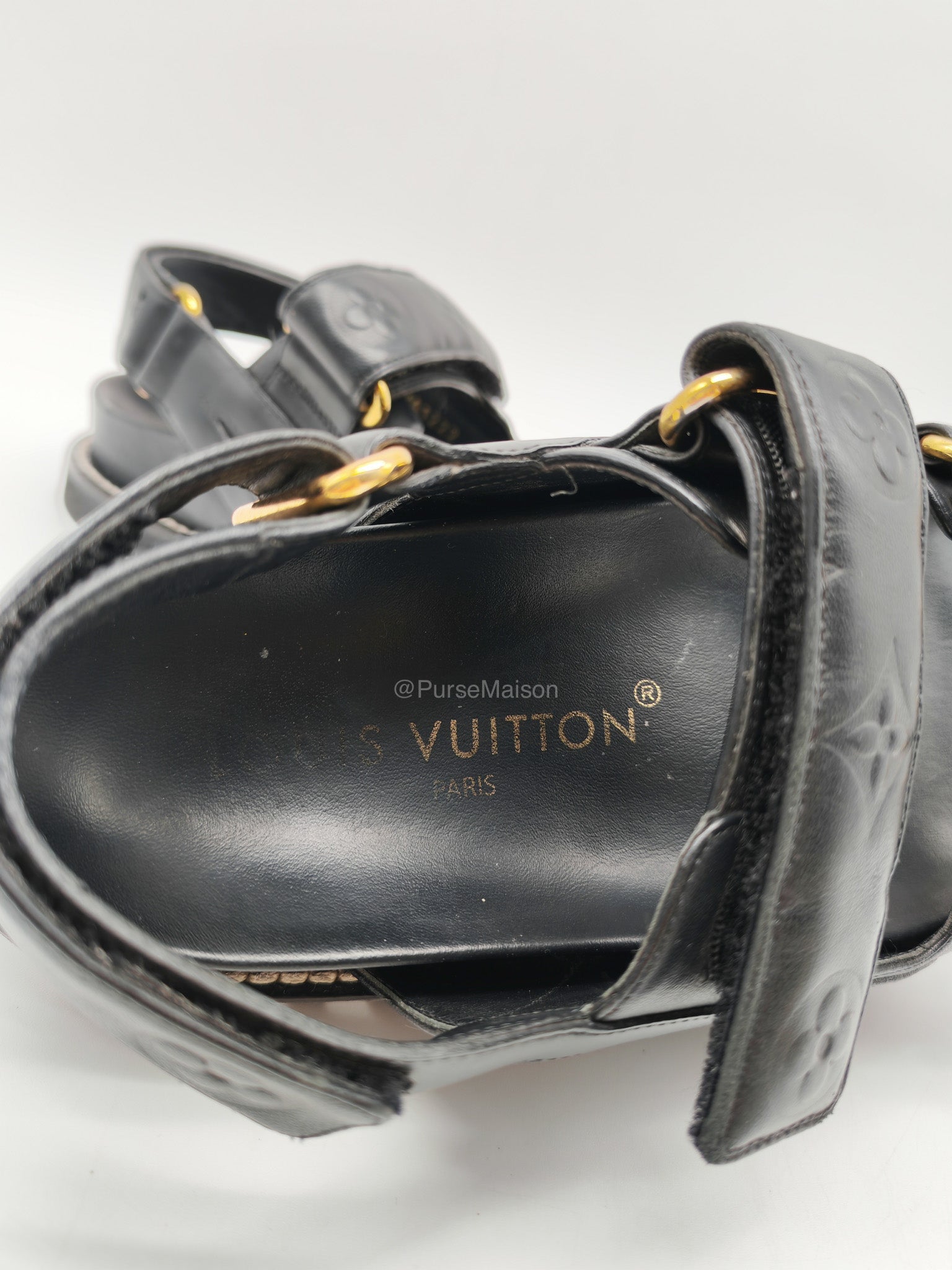 LV Logo Chain Monogram Flat Comfort Sandals Size 36EU (23cm) | Purse Maison Luxury Bags Shop