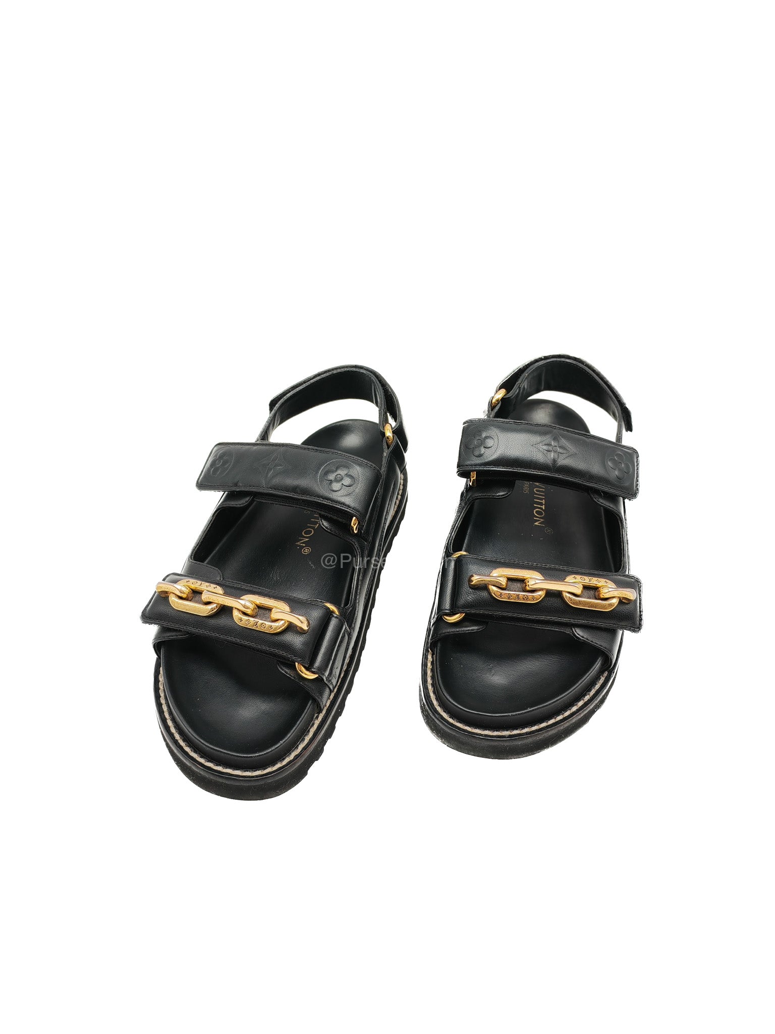 LV Logo Chain Monogram Flat Comfort Sandals Size 36EU (23cm) | Purse Maison Luxury Bags Shop