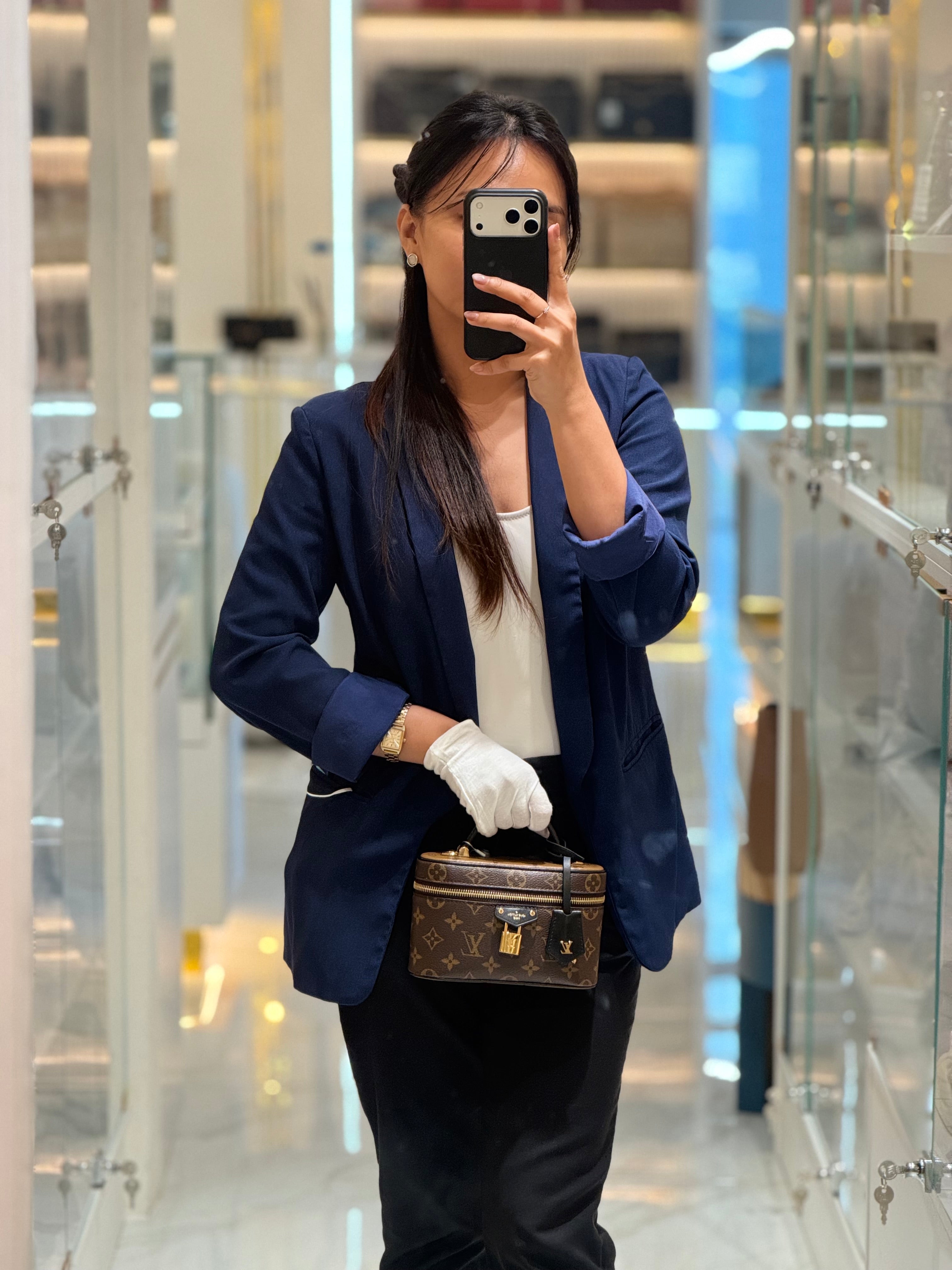 Long Vanity Chain Pouch in Reverse Monogram Canvas Shoulder Bag (Microchip) | Purse Maison Luxury Bags Shop