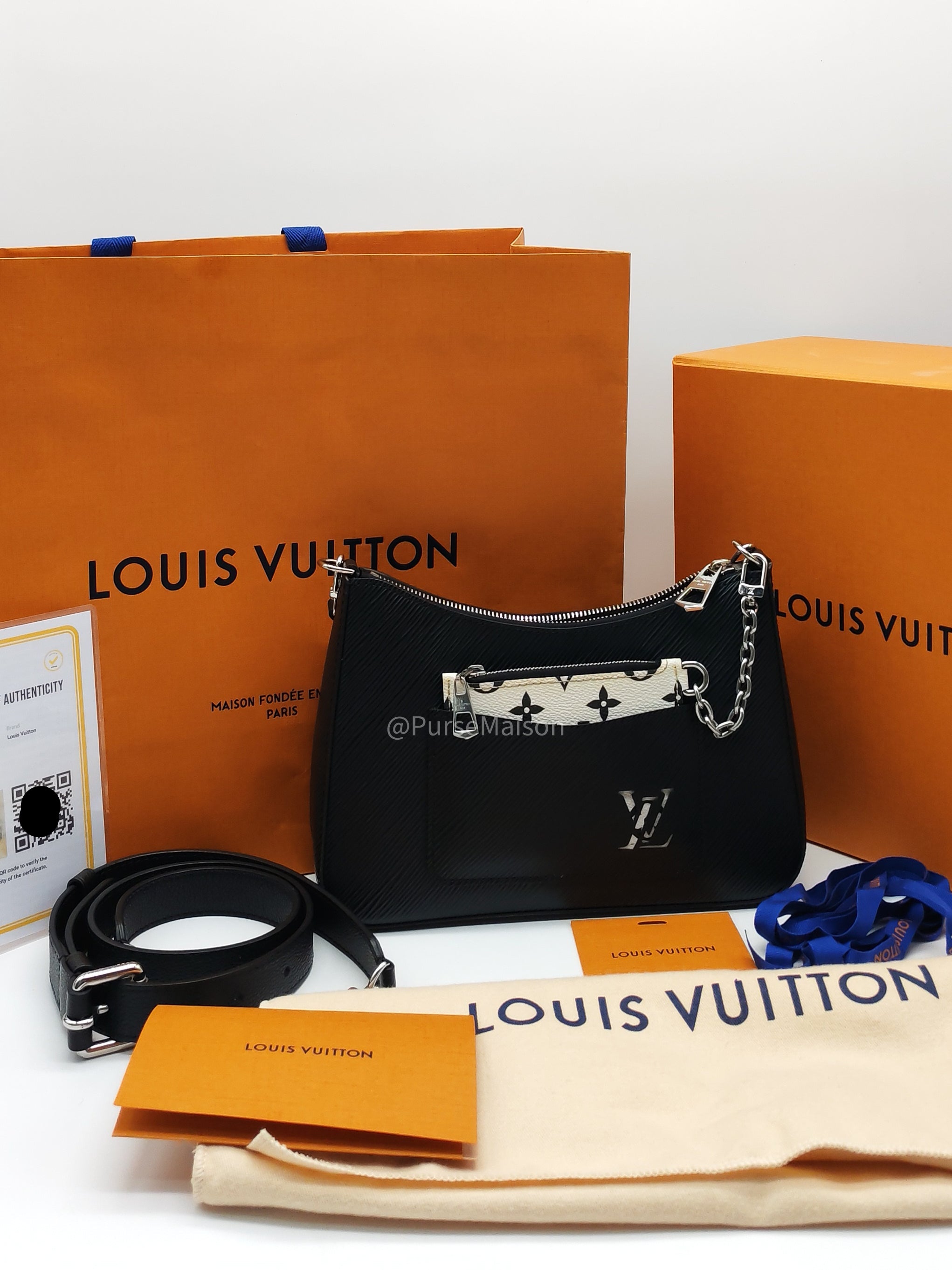 Louis Vuitton Marelle PM in Black Epi Leather Shoulder Bag (Microchip) | Purse Maison Luxury Bags Shop