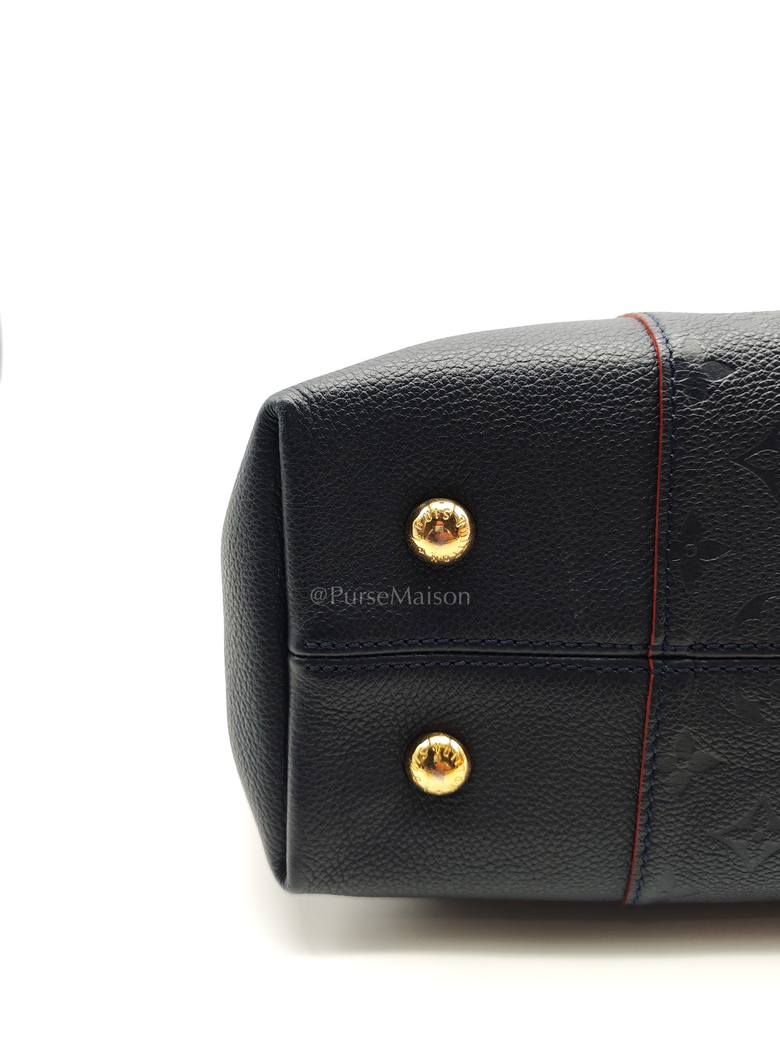 Melie Hobo Bag in Marine Rouge Monogram Empreinte Leather & Gold Hardawre (Datecode: DU3187) | Purse Maison Luxury Bags Shop