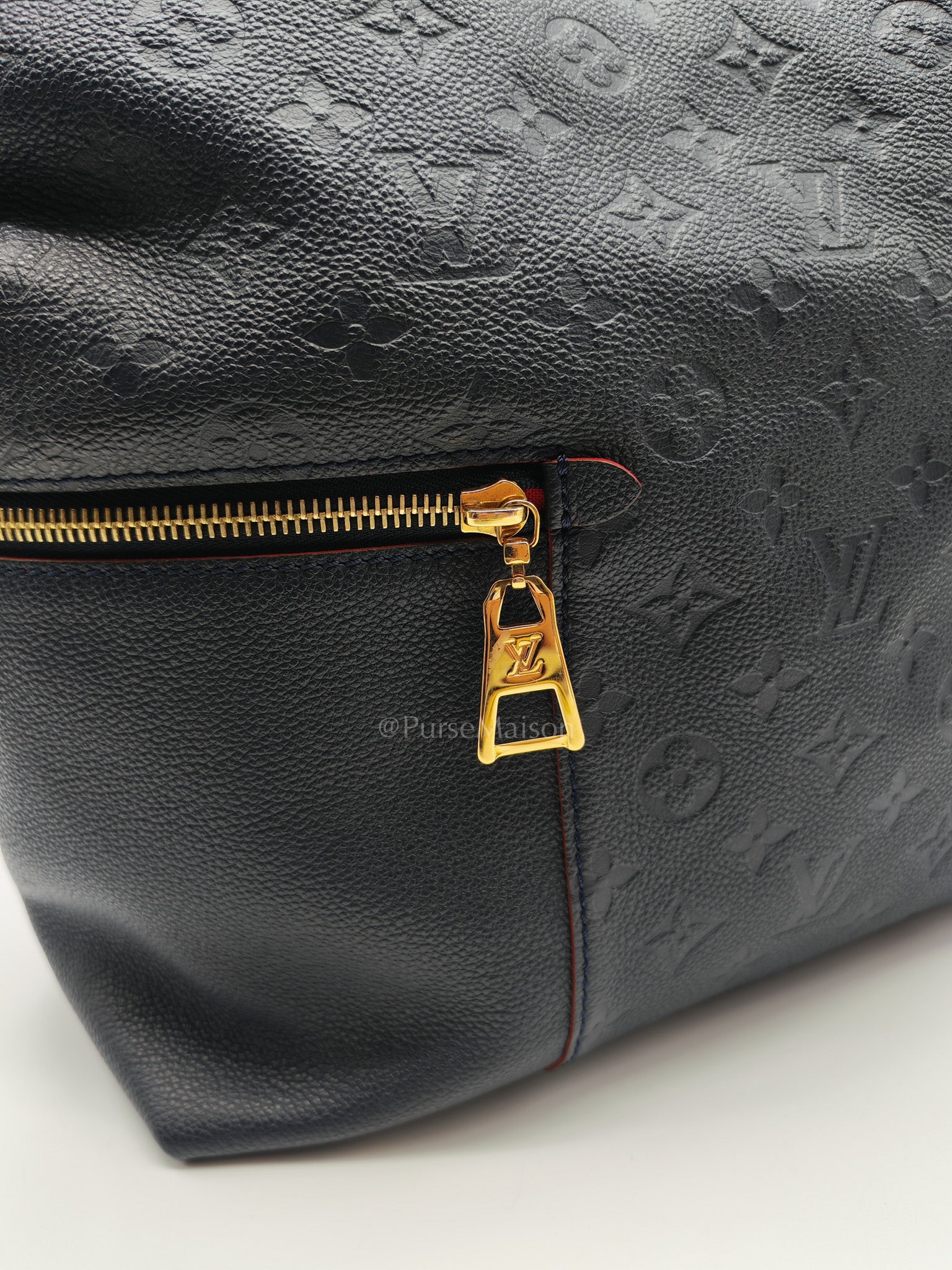 Melie Hobo Bag in Marine Rouge Monogram Empreinte Leather & Gold Hardawre (Datecode: DU3187) | Purse Maison Luxury Bags Shop
