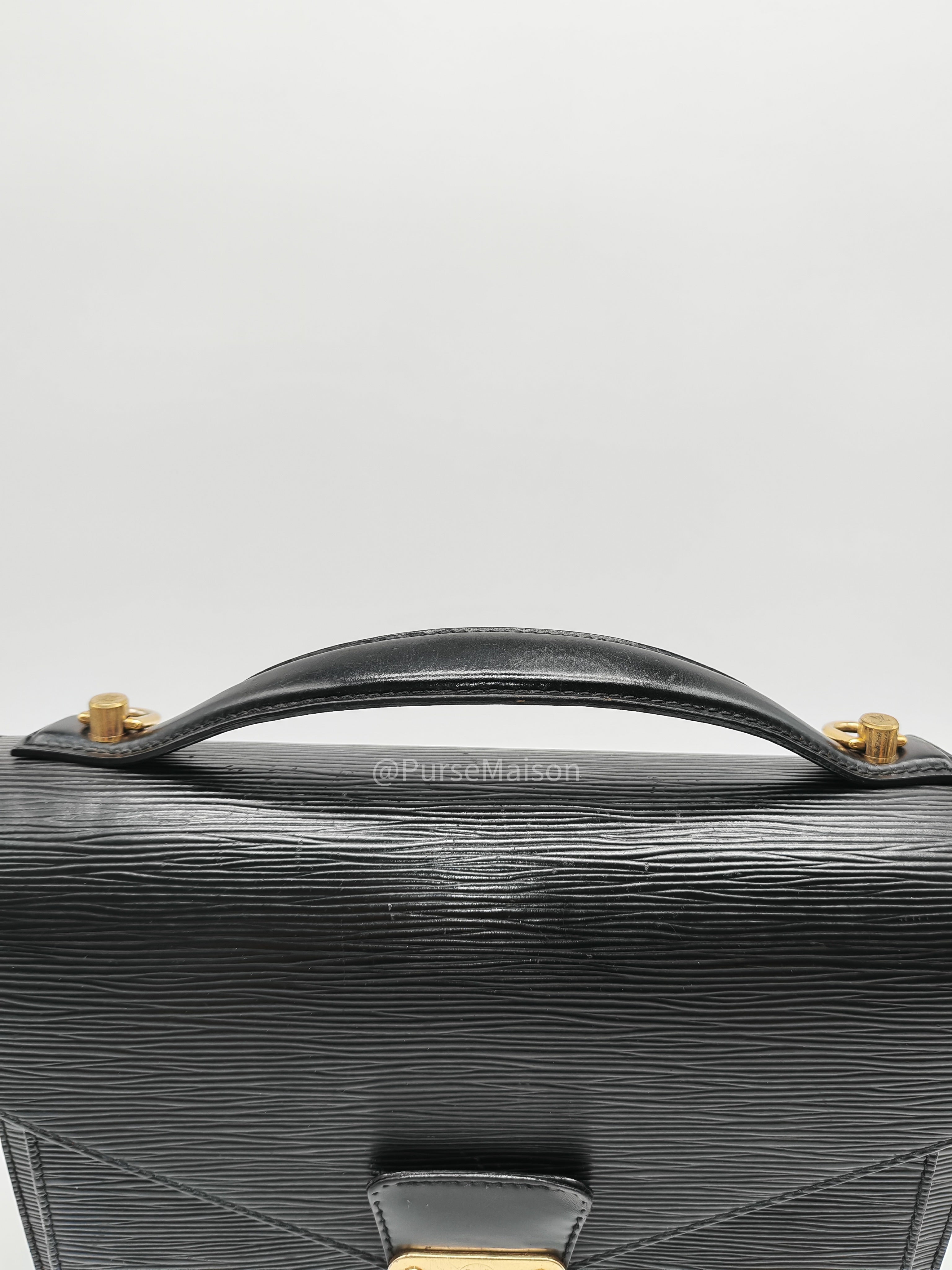 Louis Vuitton Monceau 28 in Black Epi Leather and Gold Hardware (Datecode: SR1002) | Purse Maison Luxury Bags Shop