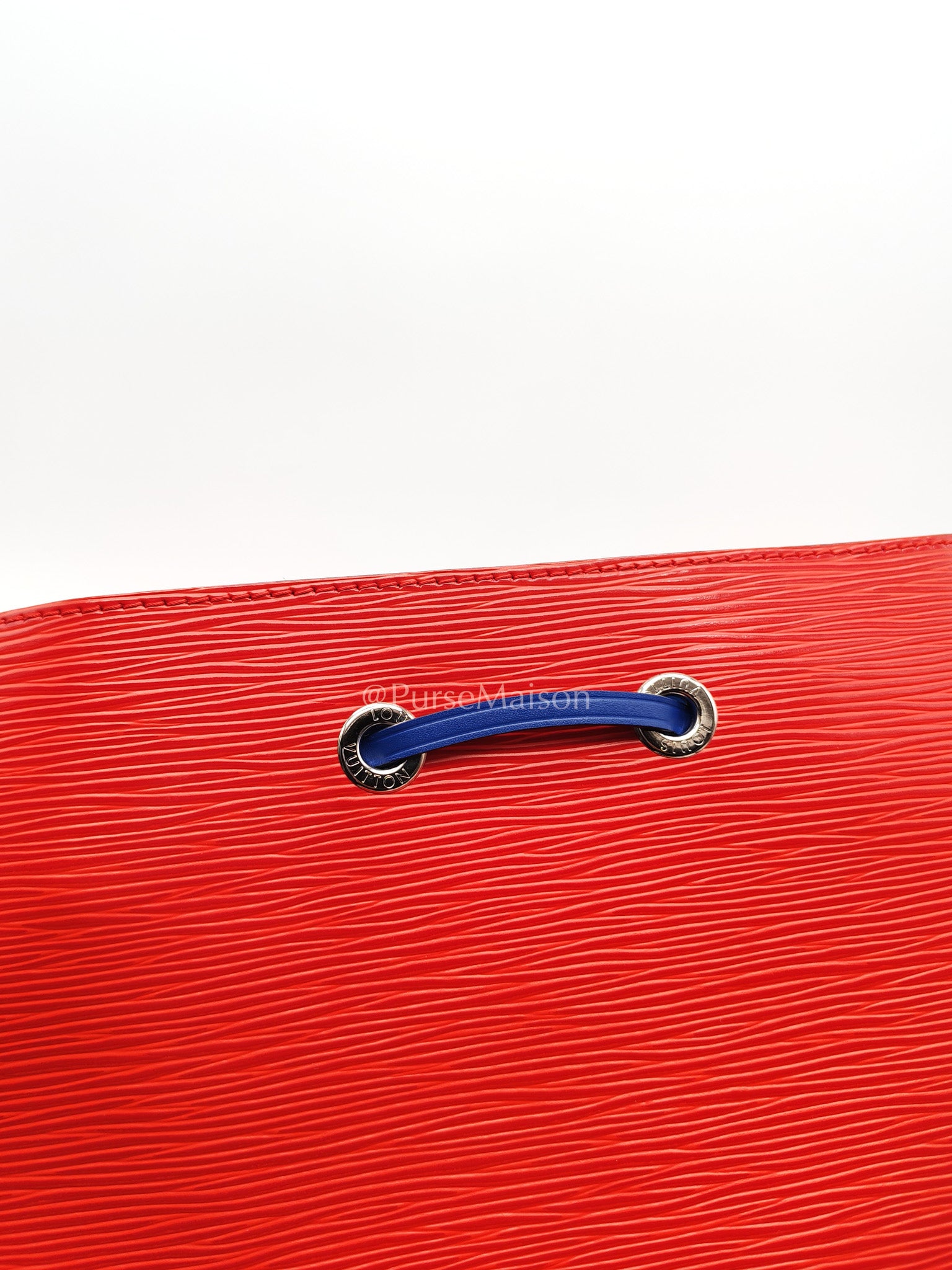 Louis Vuitton Neo Noe MM Coquelicot Red/Blue Epi Leather Bucket Bag (Date Code: SR4138) | Purse Maison Luxury Bags Shop