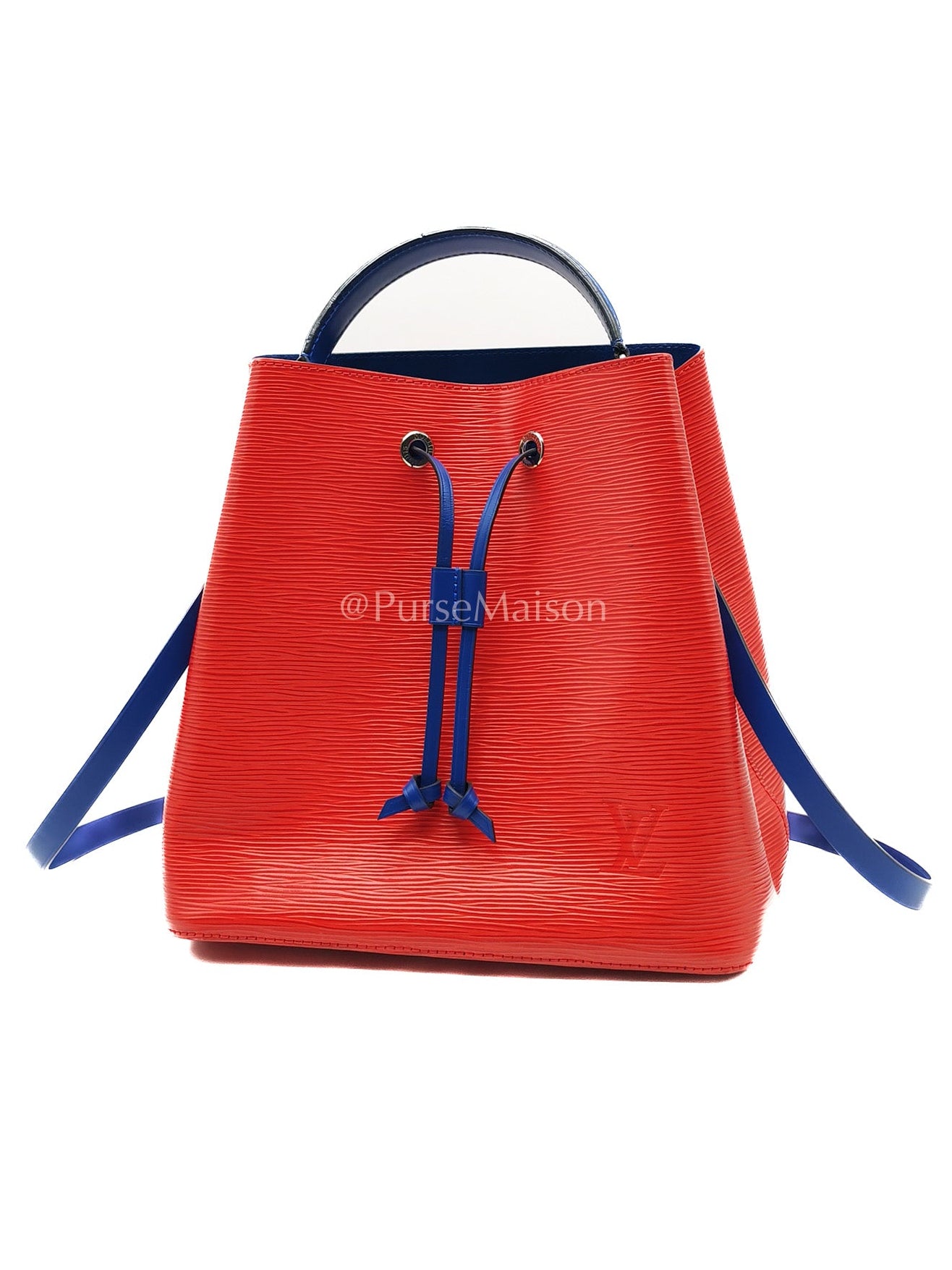 Louis Vuitton Neo Noe MM Coquelicot Red/Blue Epi Leather Bucket Bag (Date Code: SR4138) | Purse Maison Luxury Bags Shop