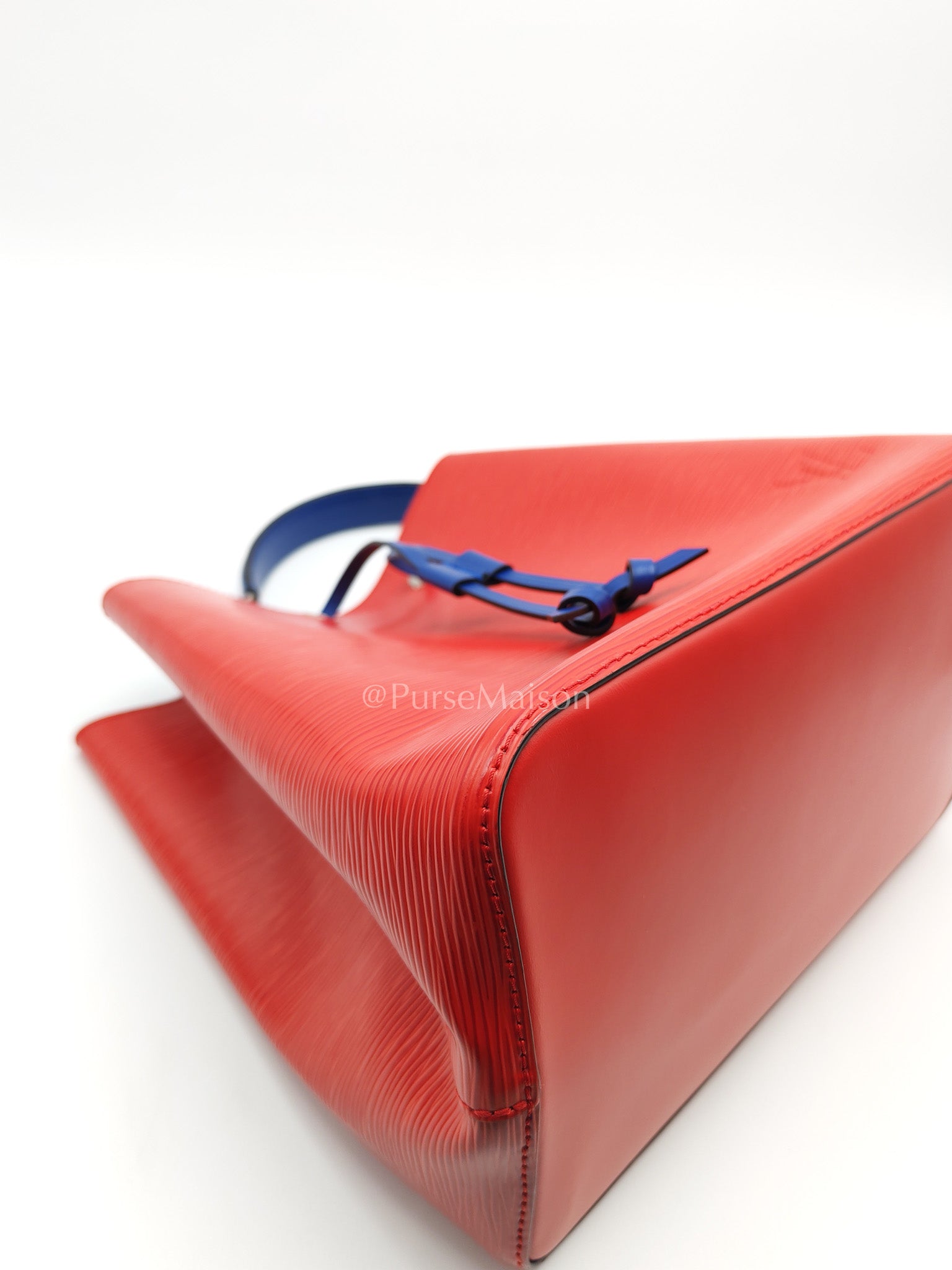 Louis Vuitton Neo Noe MM Coquelicot Red/Blue Epi Leather Bucket Bag (Date Code: SR4138) | Purse Maison Luxury Bags Shop