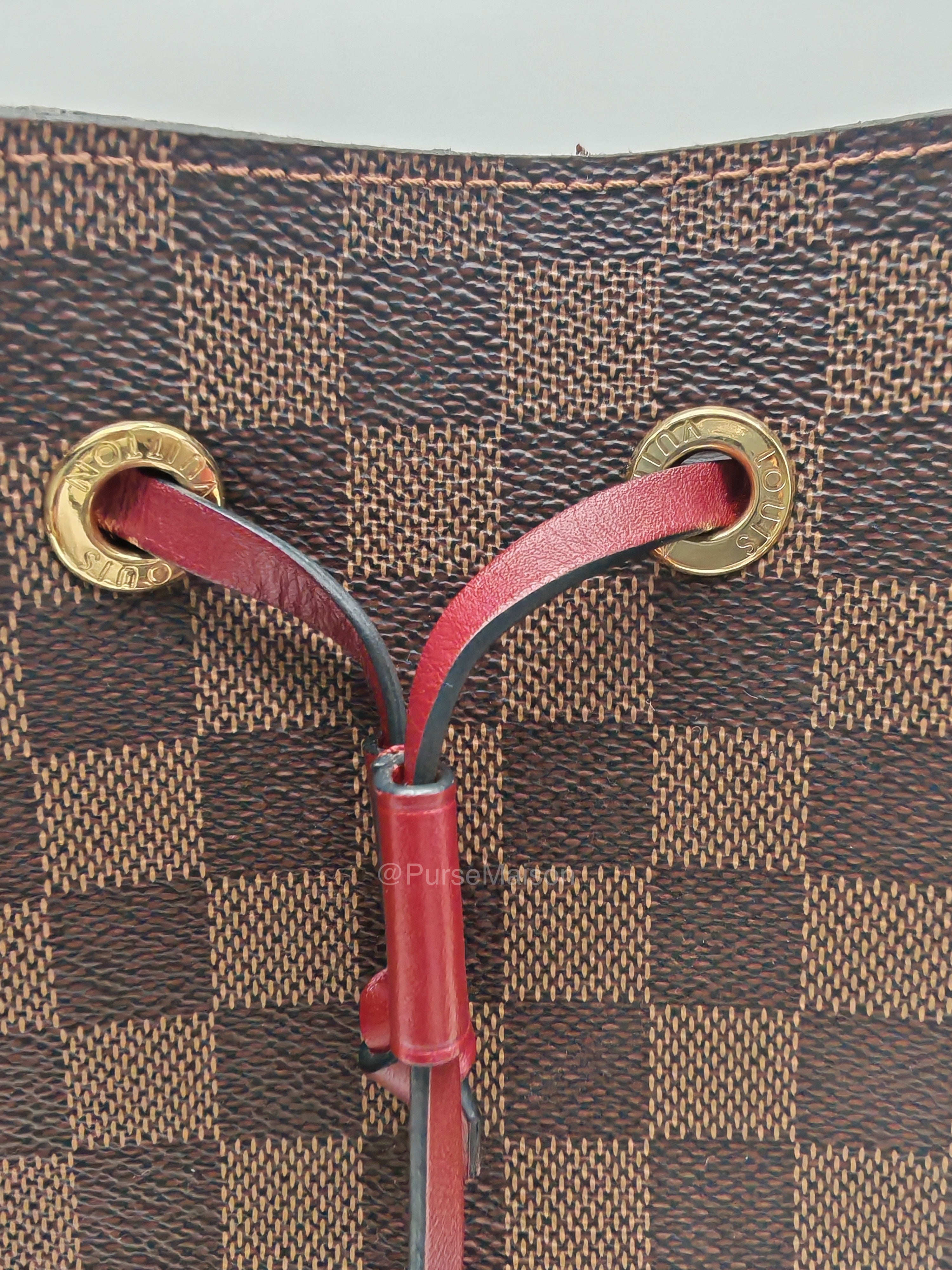 Louis Vuitton Neo Noe MM in Damiere Ebene Canvas and Gold Hardware (Datecode: AH4159) | Purse Maison Luxury Bags Shop