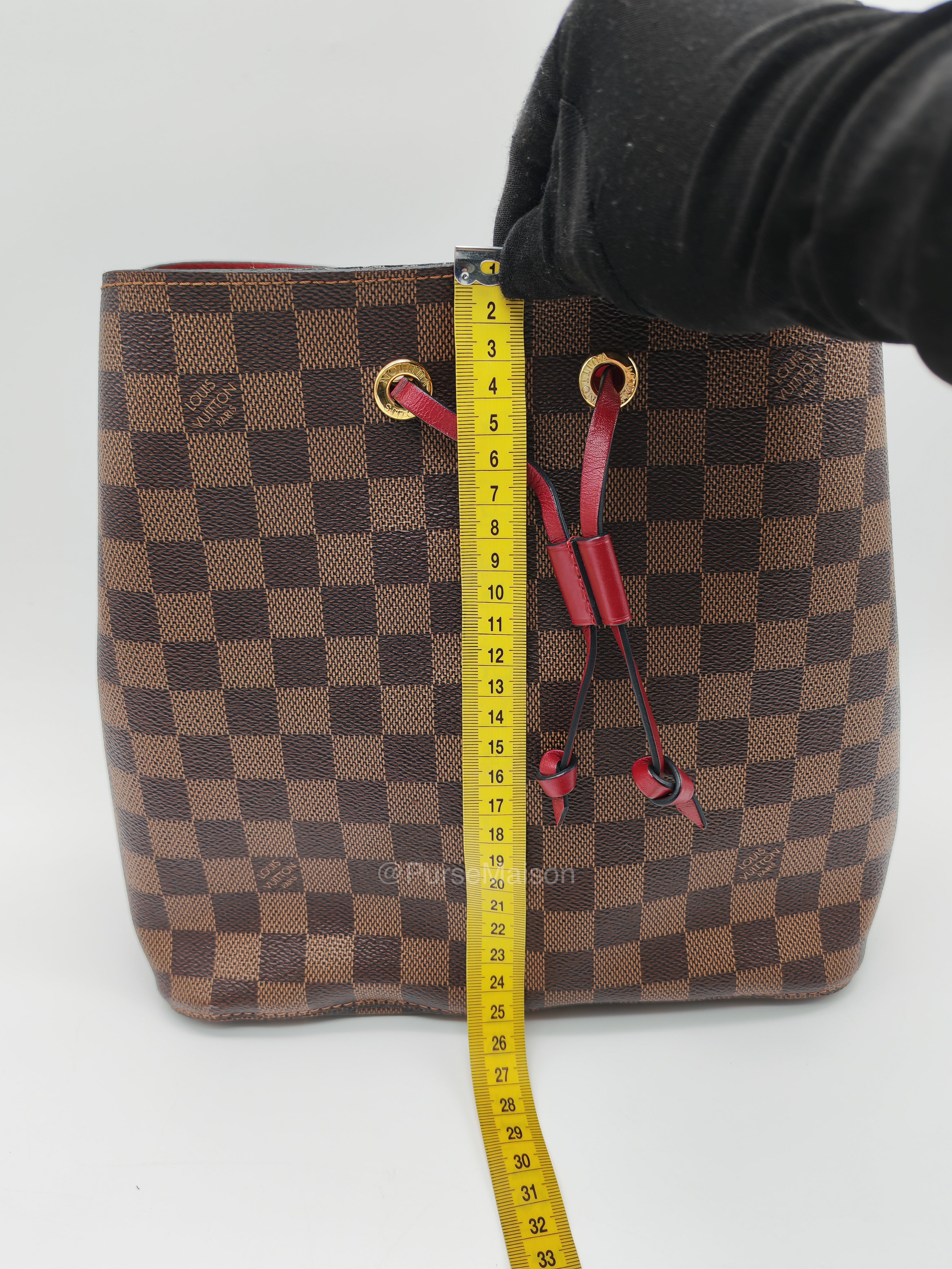 Louis Vuitton Neo Noe MM in Damiere Ebene Canvas and Gold Hardware (Datecode: AH4159) | Purse Maison Luxury Bags Shop
