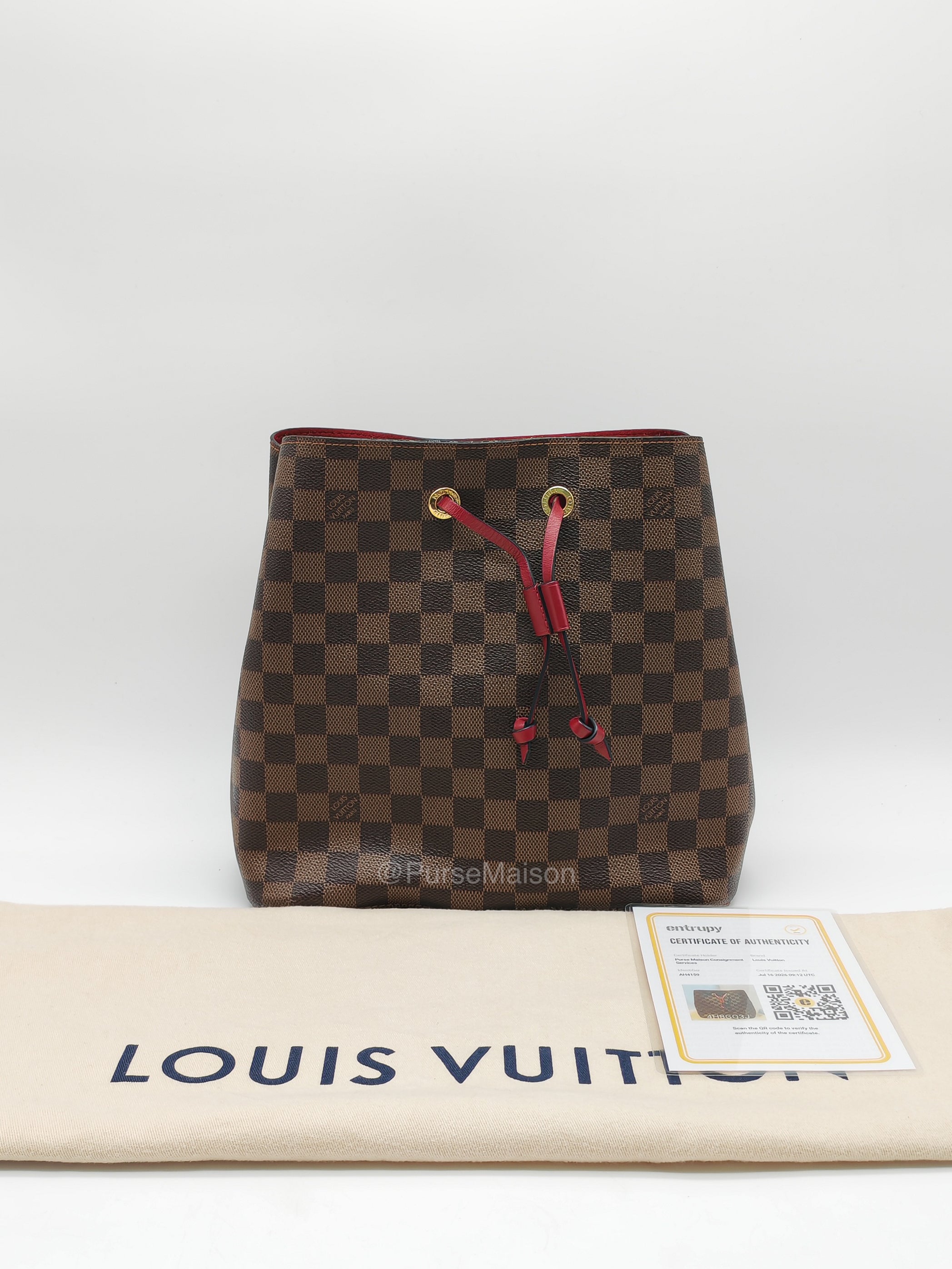 Louis Vuitton Neo Noe MM in Damiere Ebene Canvas and Gold Hardware (Datecode: AH4159) | Purse Maison Luxury Bags Shop