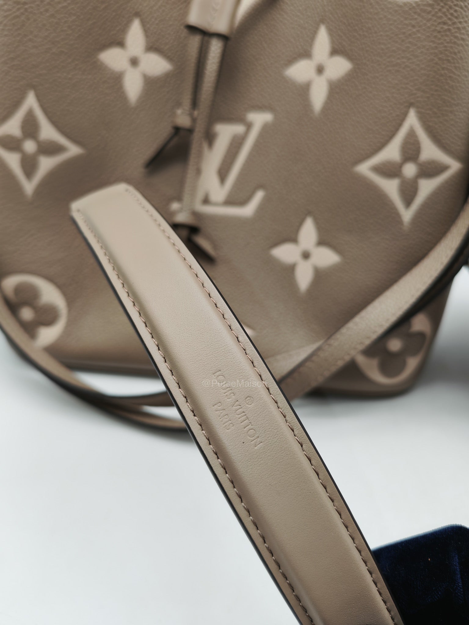 Louis Vuitton Neo Noe MM Tourterelle Empriente Leather Bucket Bag (microchip) | Purse Maison Luxury Bags Shop