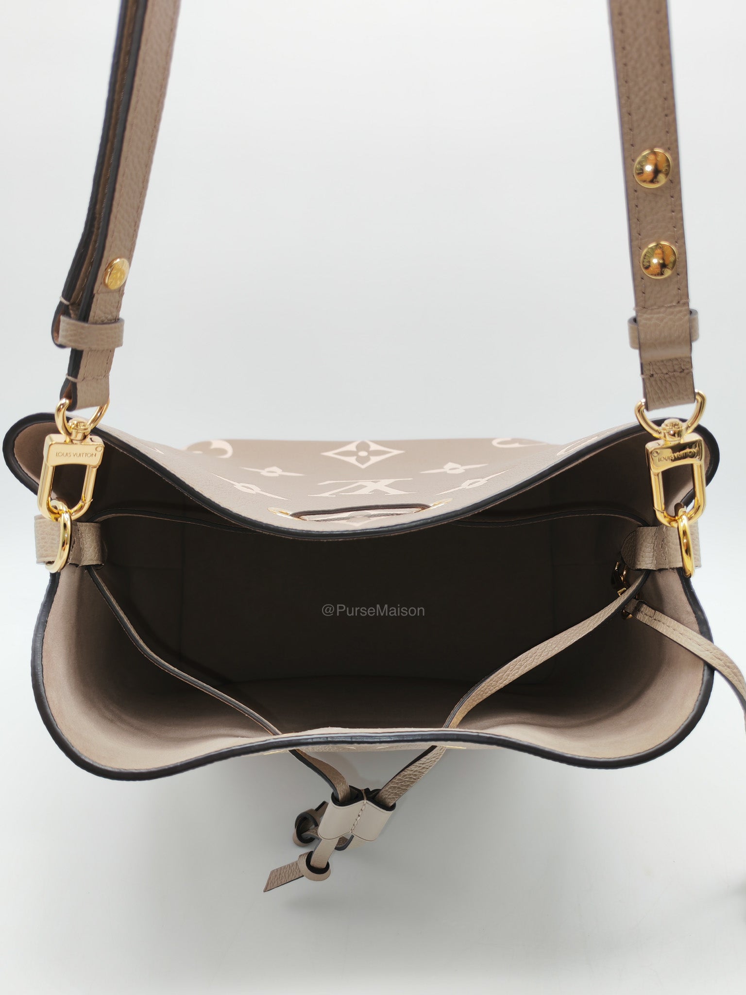 Louis Vuitton Neo Noe MM Tourterelle Empriente Leather Bucket Bag (microchip) | Purse Maison Luxury Bags Shop