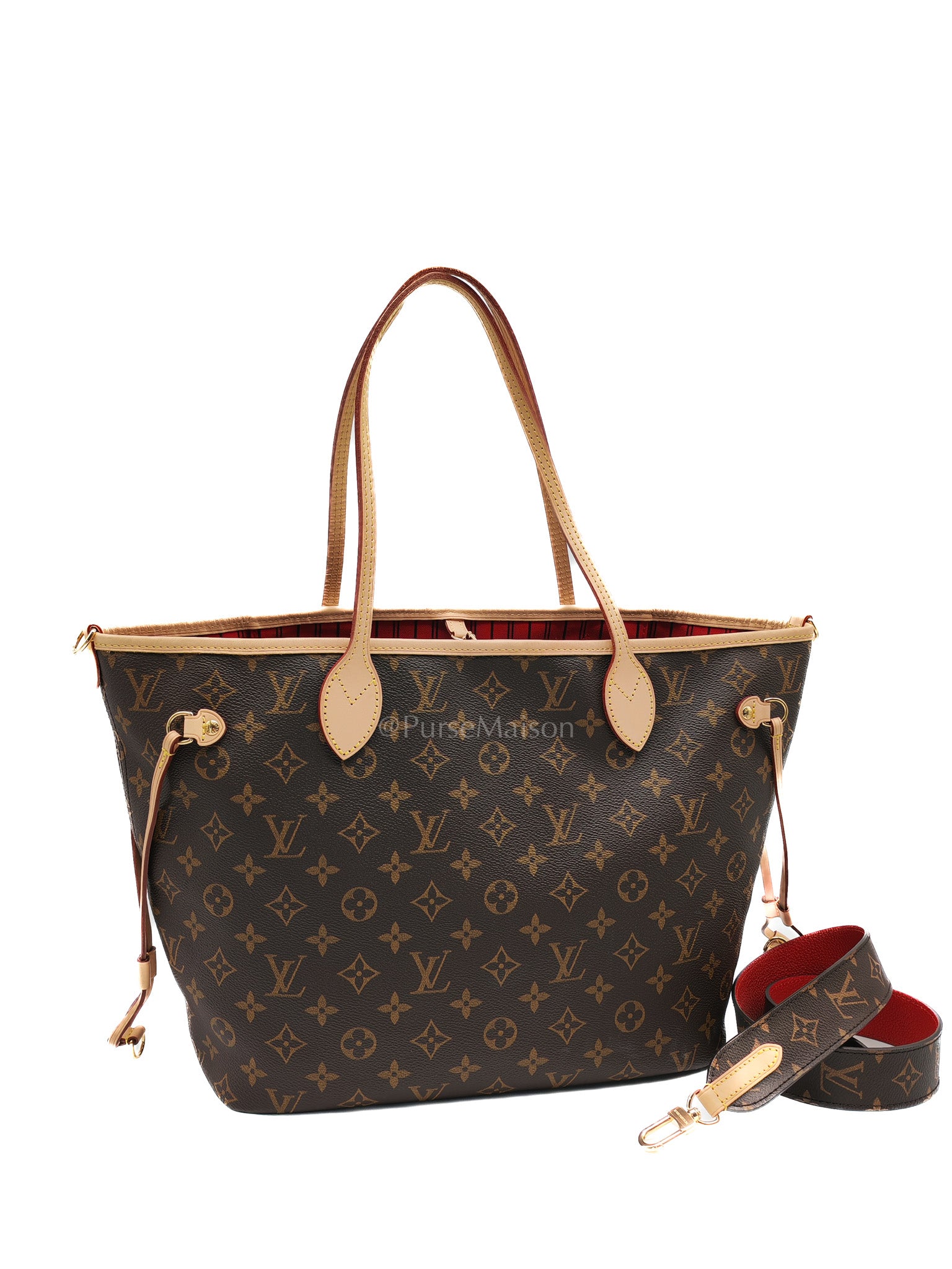 Louis Vuitton Neverfull Bandouliere Inside Out MM in Monogram Canvas (Microchip) | Purse Maison Luxury Bags Shop