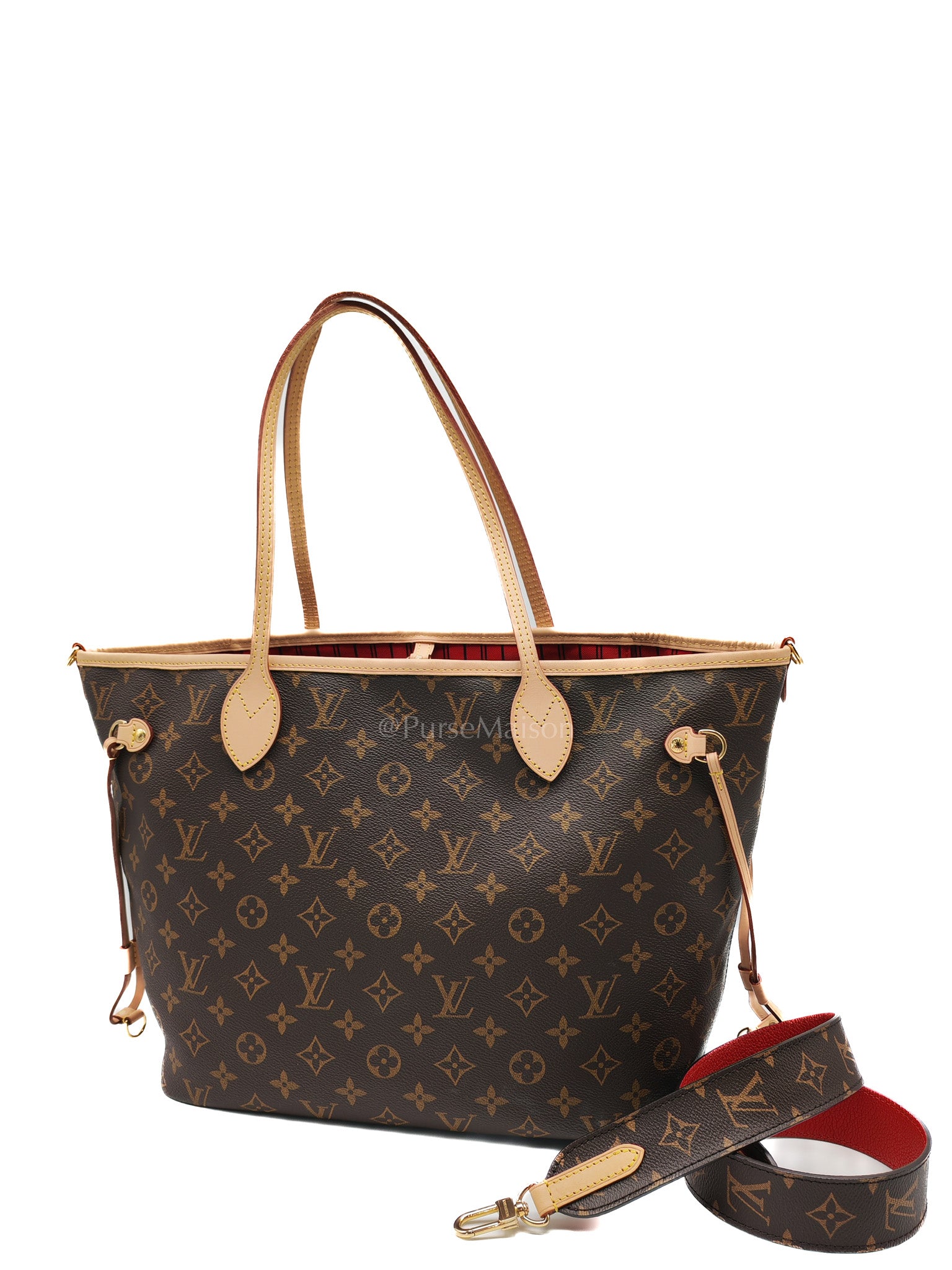Louis Vuitton Neverfull Bandouliere Inside Out MM in Monogram Canvas (Microchip) | Purse Maison Luxury Bags Shop