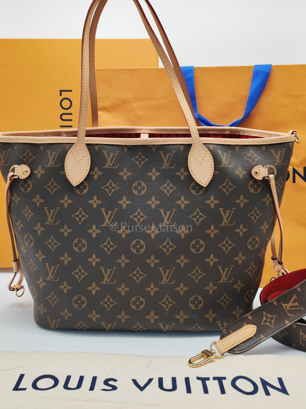Louis Vuitton Neverfull Bandouliere Inside Out MM in Monogram Canvas (Microchip) | Purse Maison Luxury Bags Shop