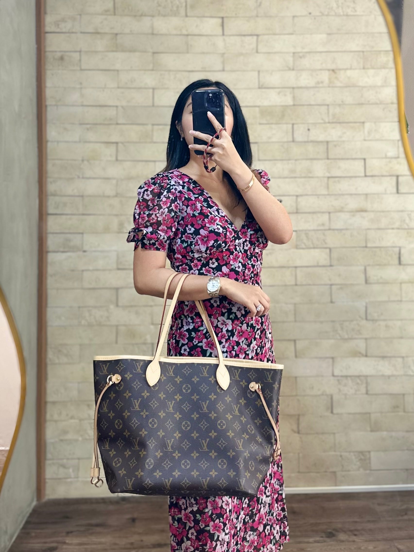 Louis Vuitton Neverfull Bandouliere Inside Out MM in Monogram Canvas (Microchip) | Purse Maison Luxury Bags Shop