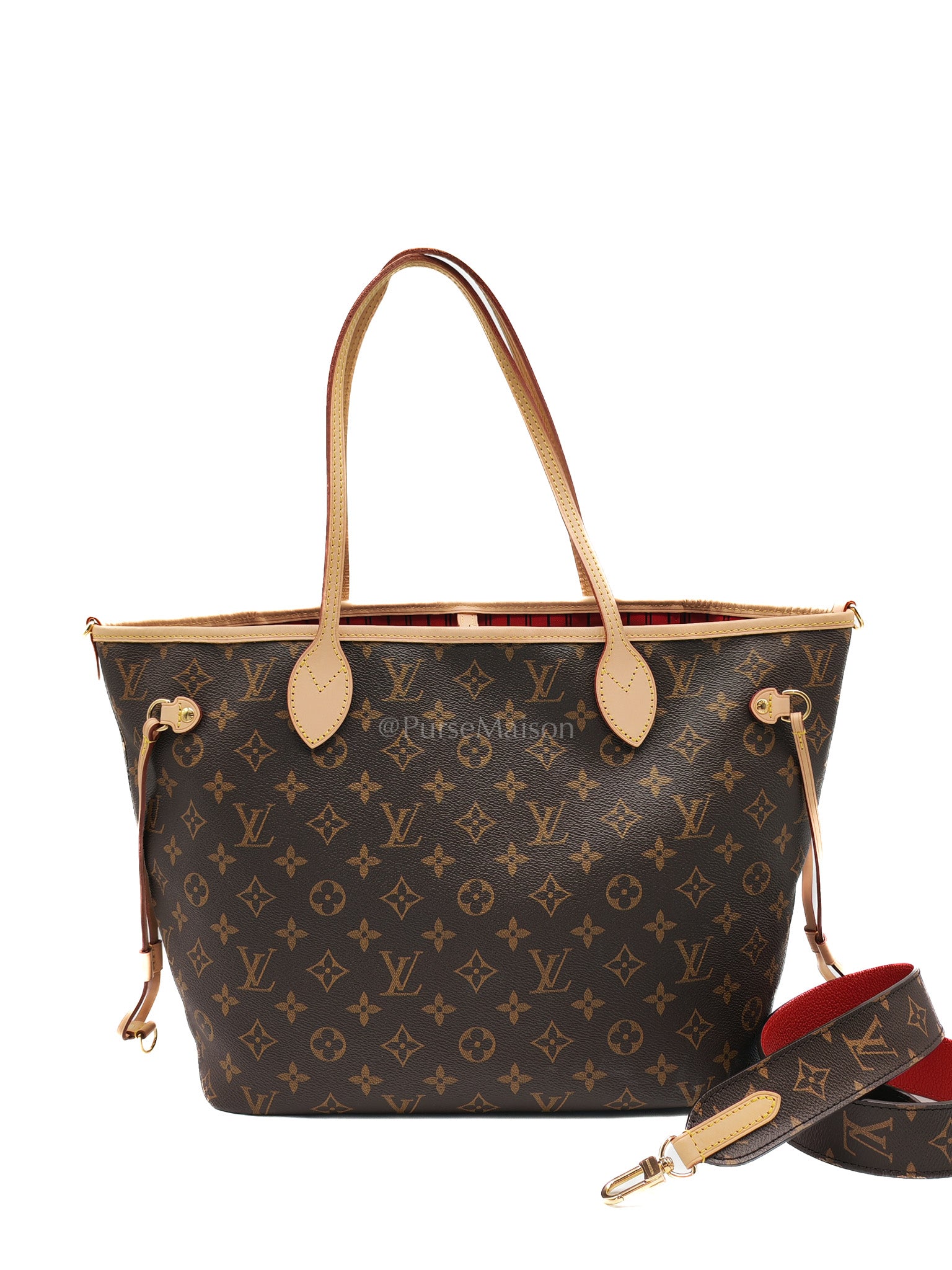 Louis Vuitton Neverfull Bandouliere Inside Out MM in Monogram Canvas (Microchip) | Purse Maison Luxury Bags Shop