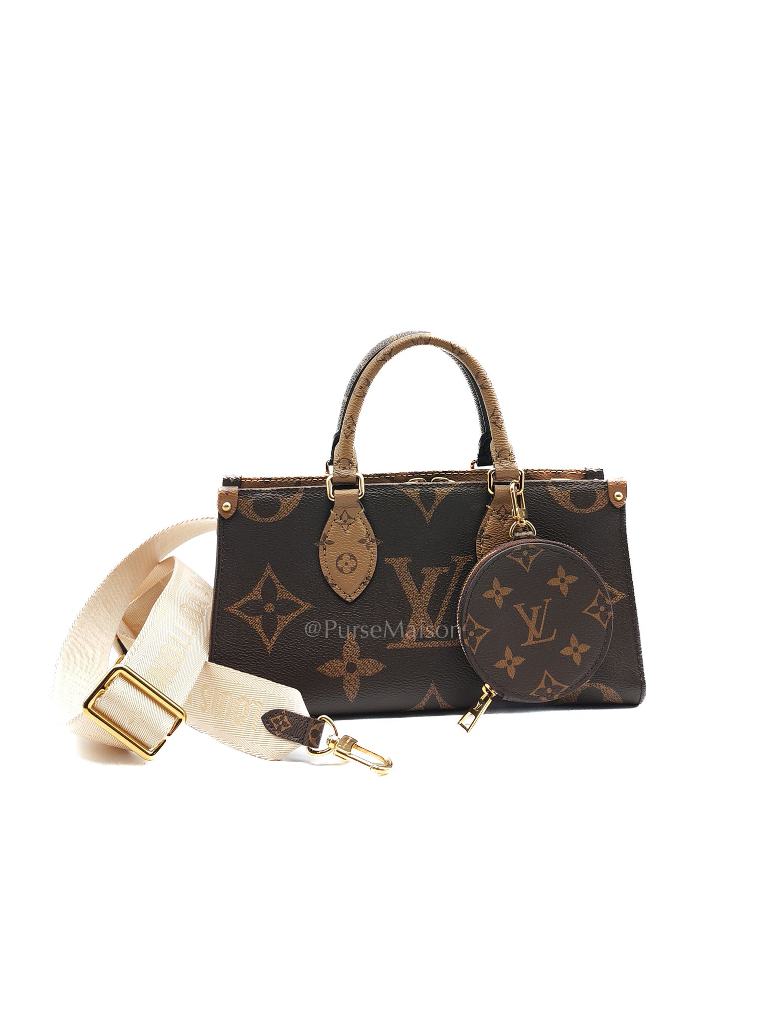 Louis Vuitton On The Go East West in Monogram Reverse Canvas (Microchip) | Purse Maison Luxury Bags Shop