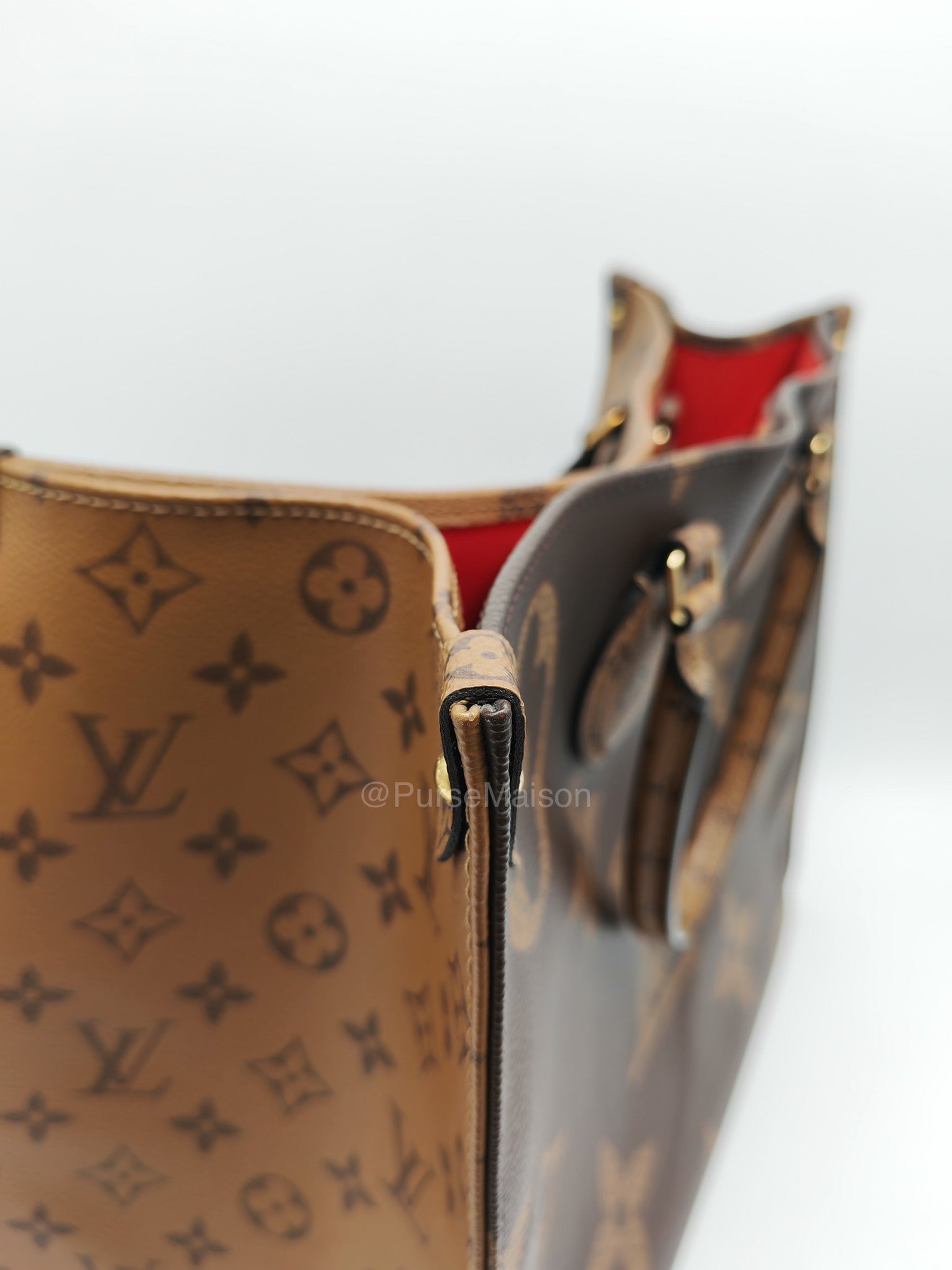Louis Vuitton OntheGo GM Tote Bag in Reverse Monogram Canvas (Date Code: FL0250) | Purse Maison Luxury Bags Shop