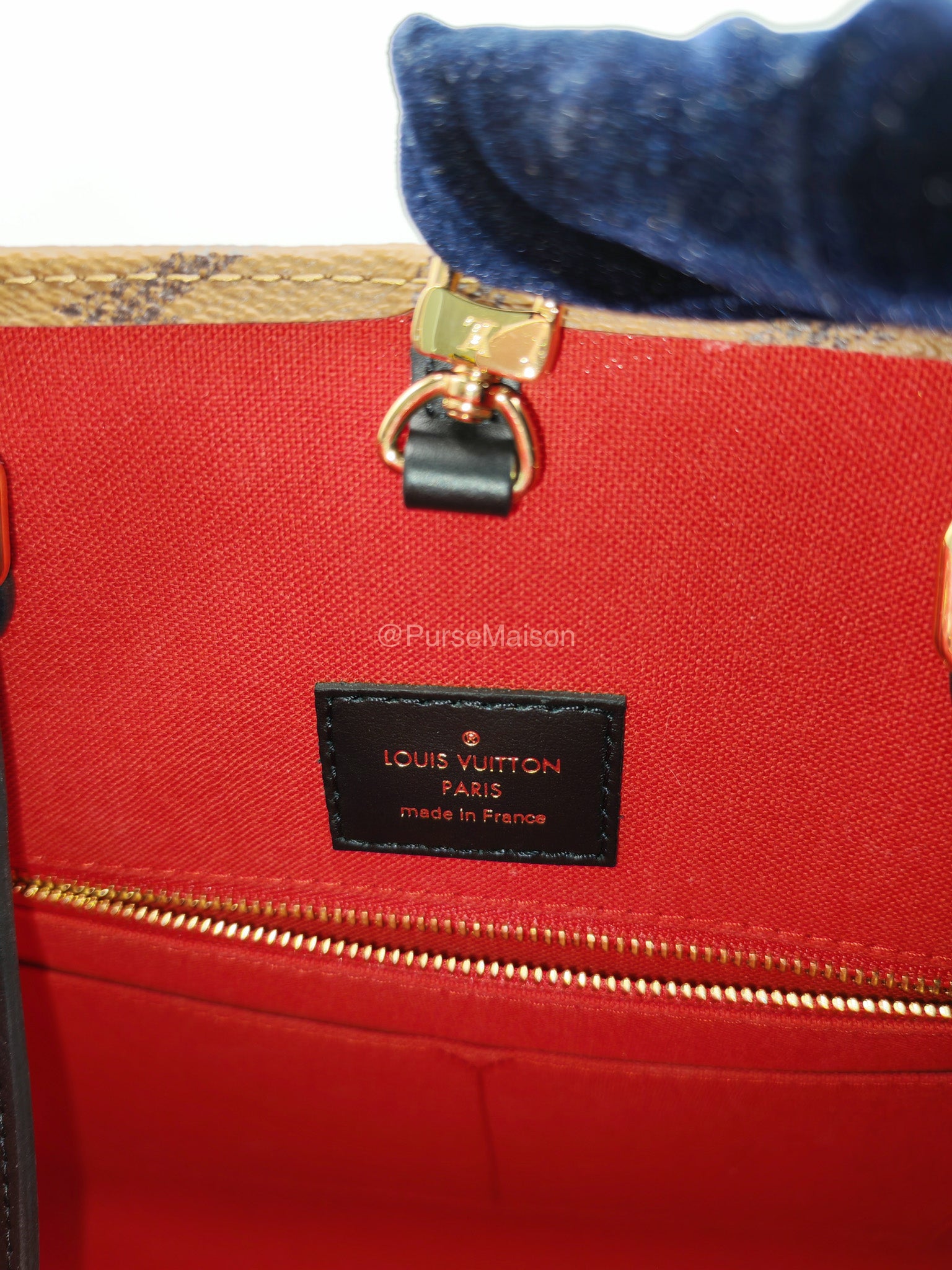 Louis Vuitton OntheGo MM Tote Bag in Reverse Monogram Canvas (Microchip) | Purse Maison Luxury Bags Shop