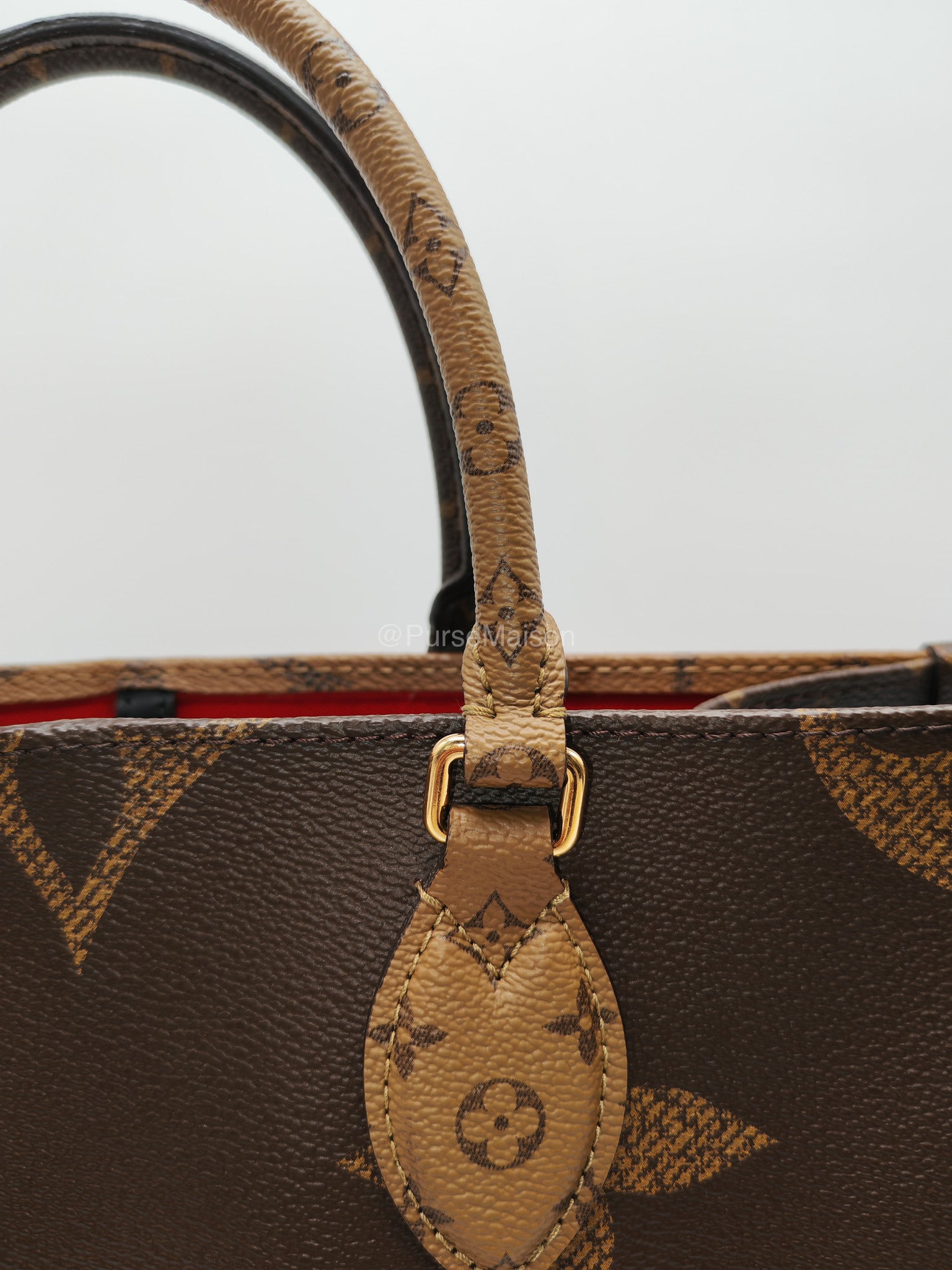 Louis Vuitton OntheGo MM Tote Bag in Reverse Monogram Canvas (Microchip) | Purse Maison Luxury Bags Shop