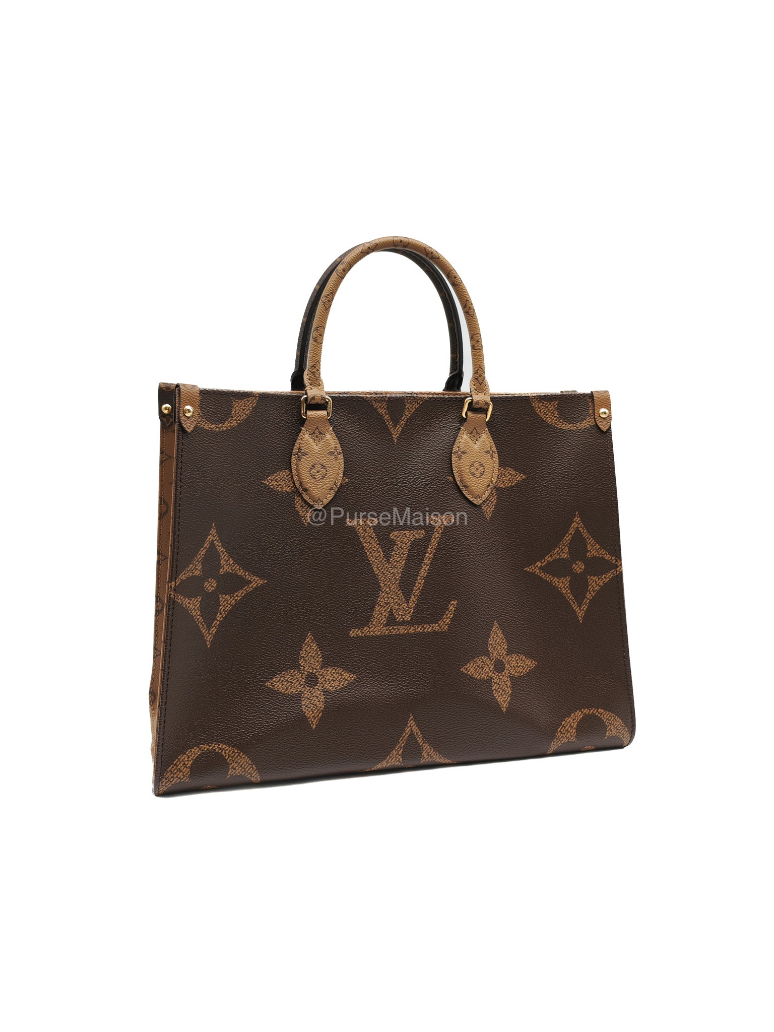 Louis Vuitton OntheGo MM Tote Bag in Reverse Monogram Canvas (Microchip) | Purse Maison Luxury Bags Shop