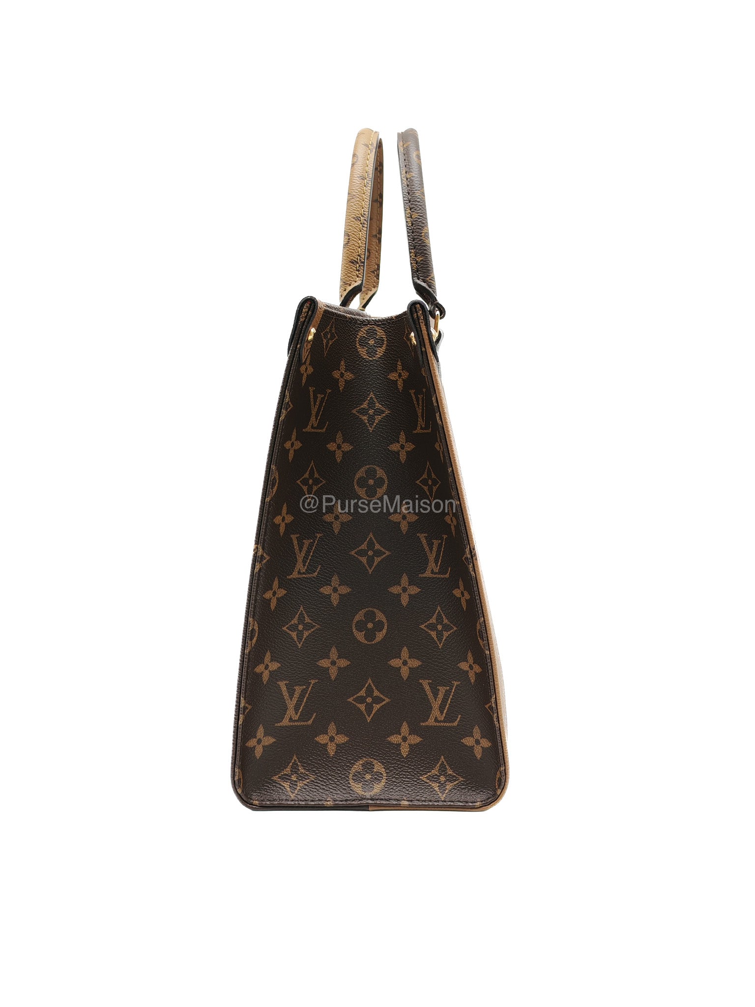 Louis Vuitton OntheGo MM Tote Bag in Reverse Monogram Canvas (Microchip) | Purse Maison Luxury Bags Shop