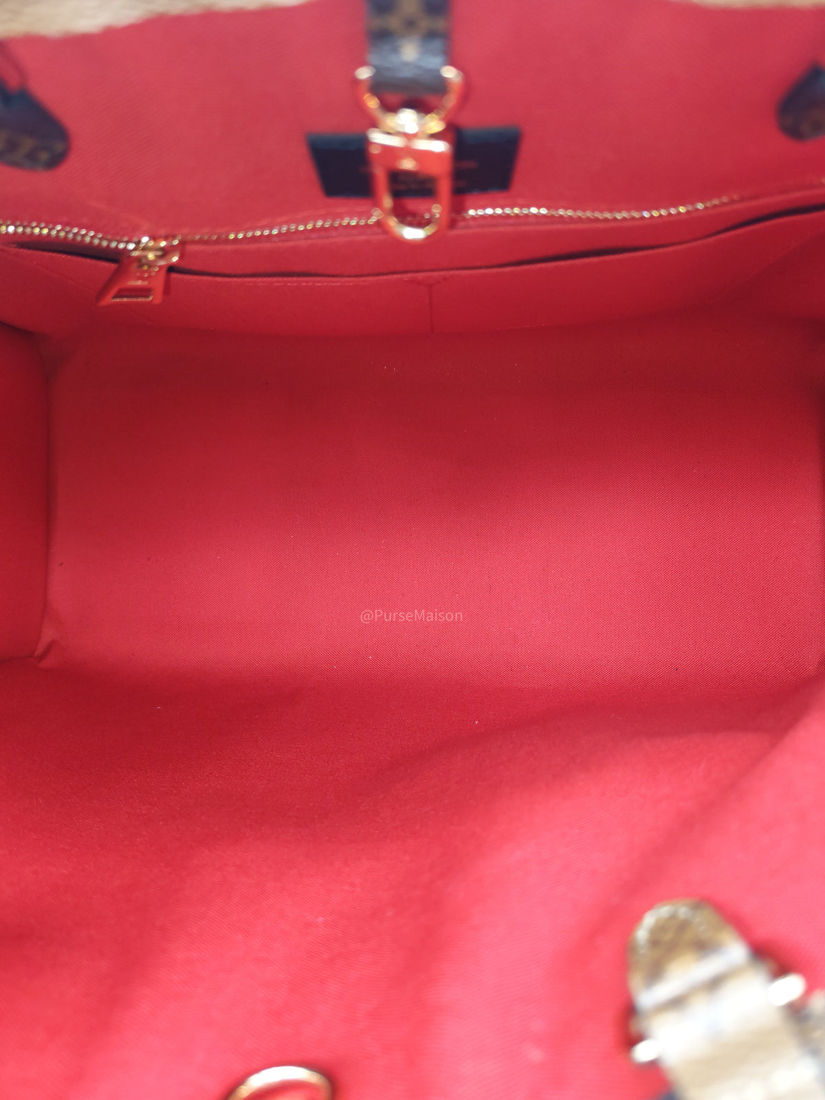 Louis Vuitton OntheGO (OTG) GM in Reverse Monogram Canvas and Gold Hardware (Datecode: TJ4169) | Purse Maison Luxury Bags Shop