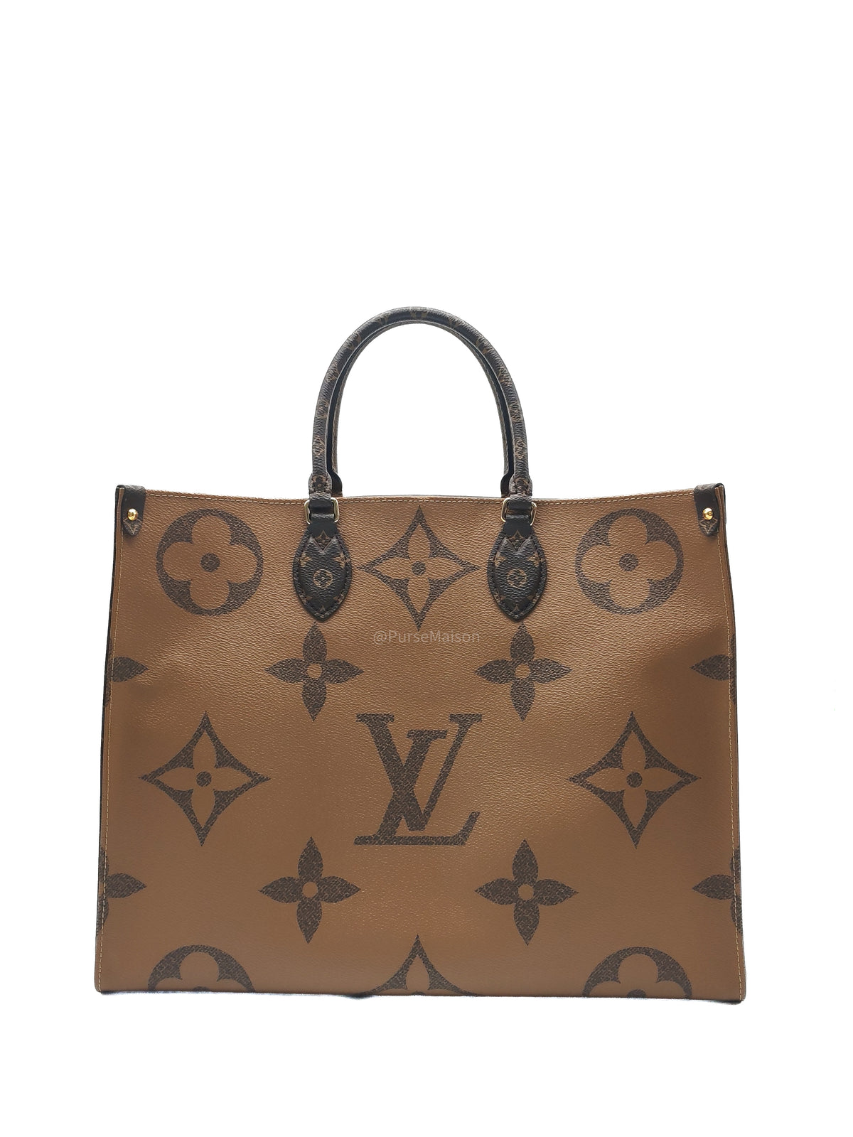 Louis Vuitton OntheGO (OTG) GM in Reverse Monogram Canvas and Gold Hardware (Datecode: TJ4169) | Purse Maison Luxury Bags Shop