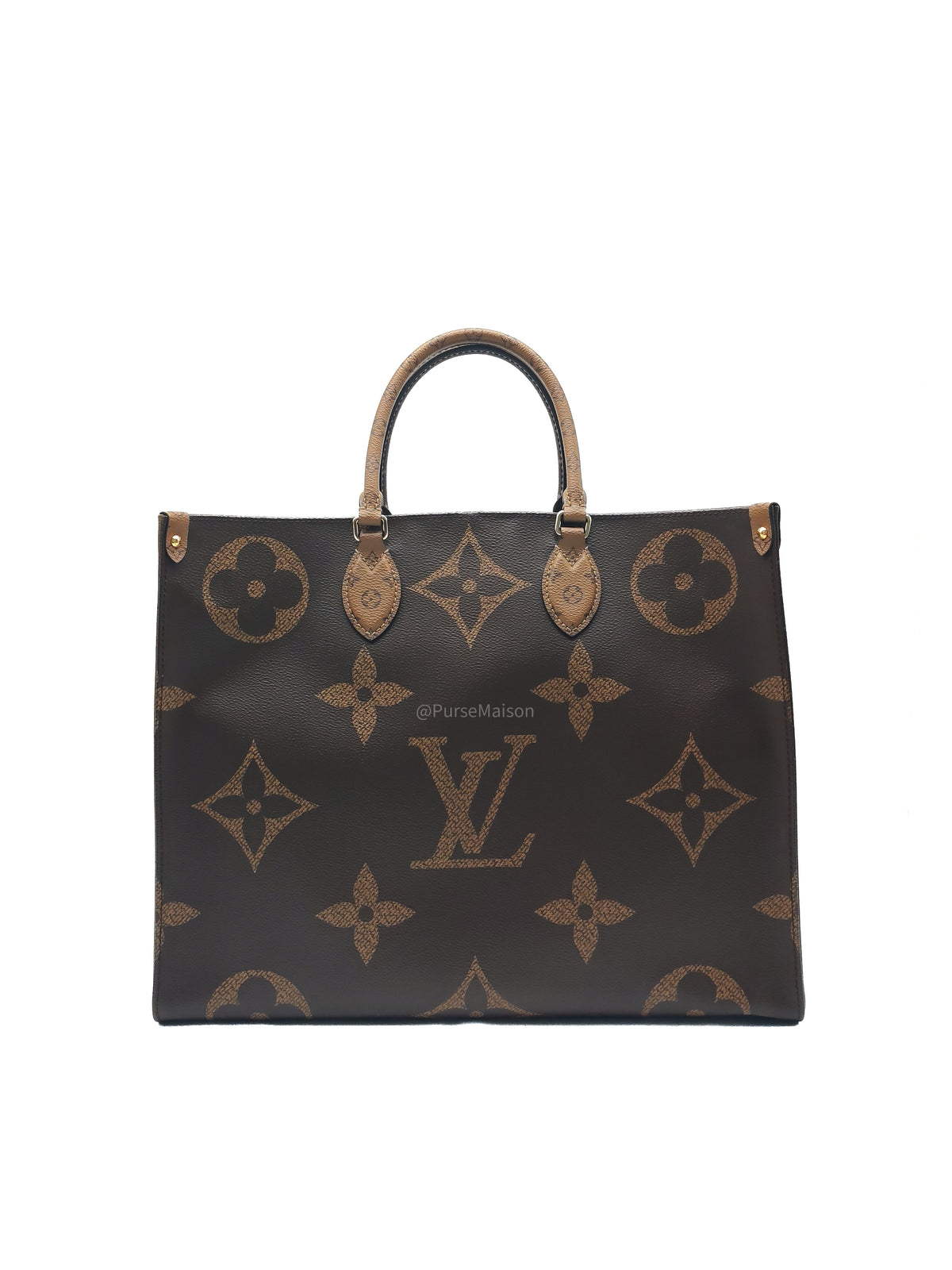 Louis Vuitton OntheGO (OTG) GM in Reverse Monogram Canvas and Gold Hardware (Datecode: TJ4169) | Purse Maison Luxury Bags Shop